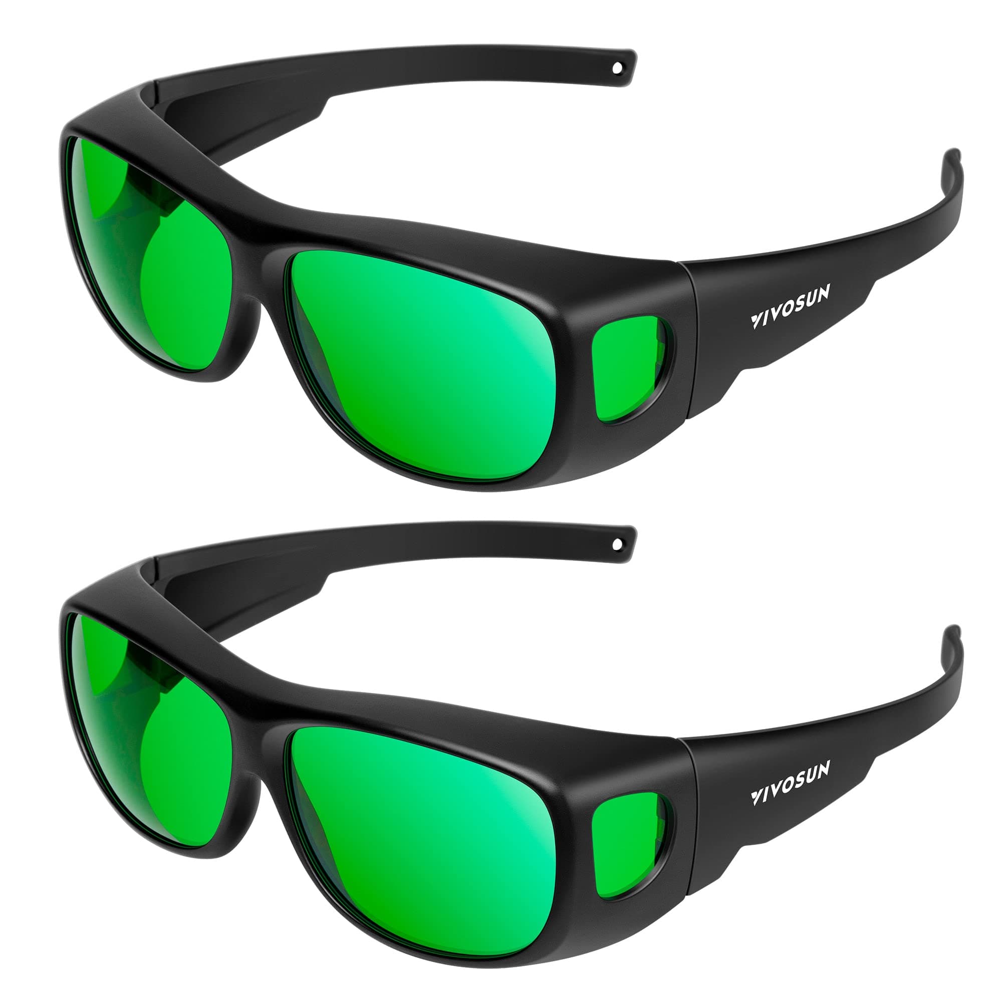 Grow Room Glasses, LED Safety Goggles for Indoor Grow Tents and Hydroponics with UVA&UVB Protect, Incl. Glasses Case, 2-Pack