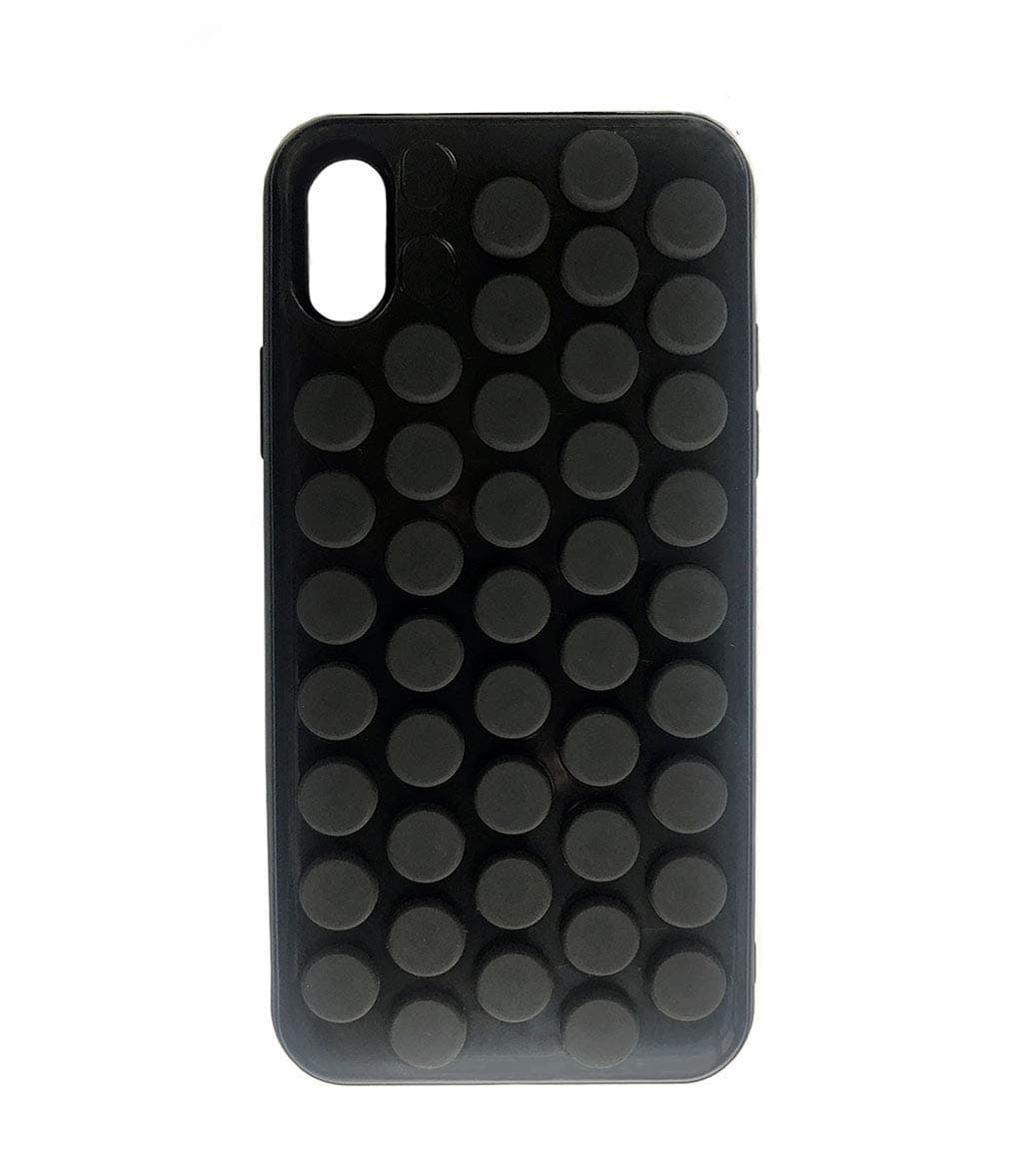 iPhone Xs case HHYCT Funny Popping Decompression Bubble Wrap Back Soft Silicone Case Cover for iPhone X 5.8 Inch (Black)