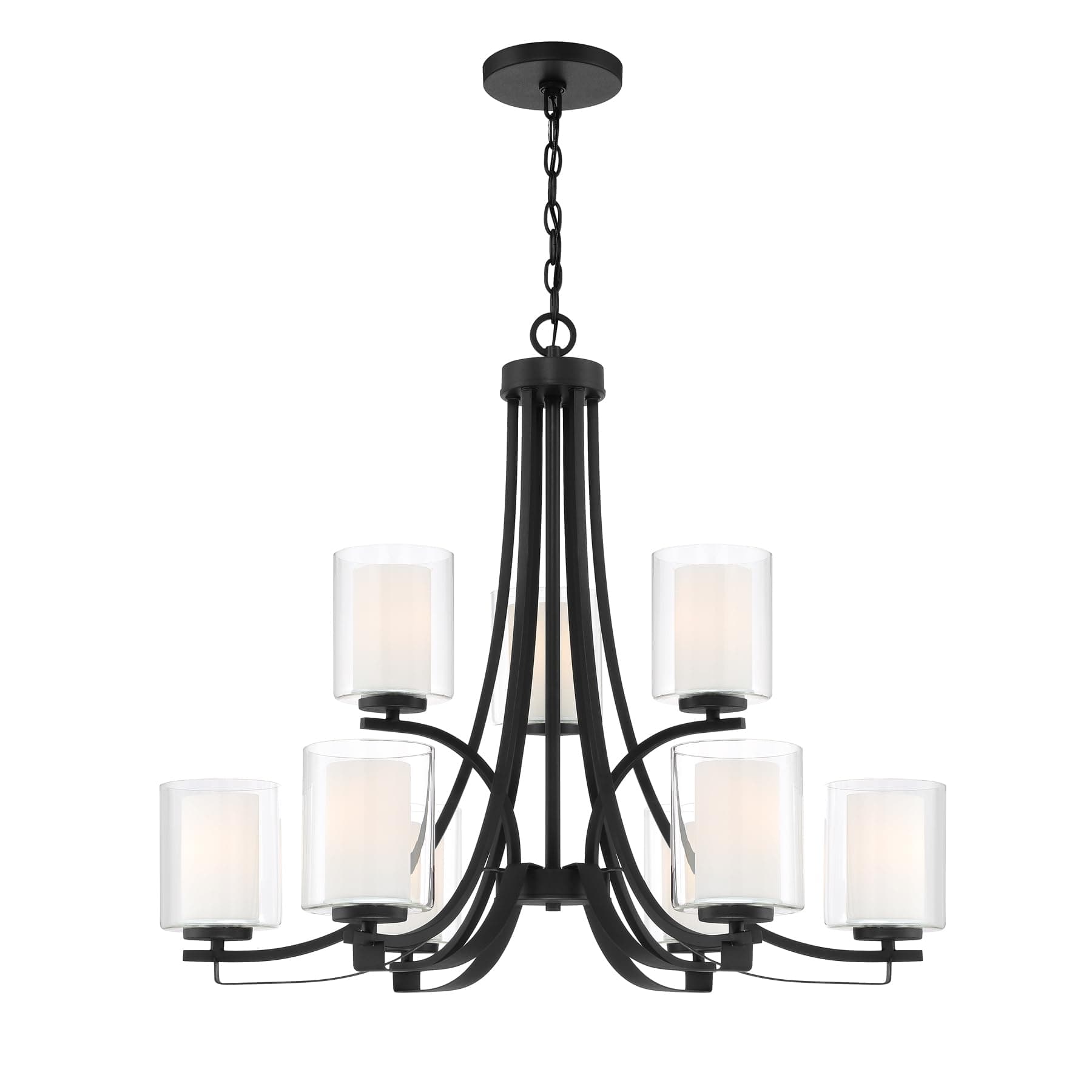 Minka Lavery 4109-66 Parsons Studio Chandelier, 9-Light, 900 Total Watts, 31.5-in H x 28.5-in W, Sand Coal Black