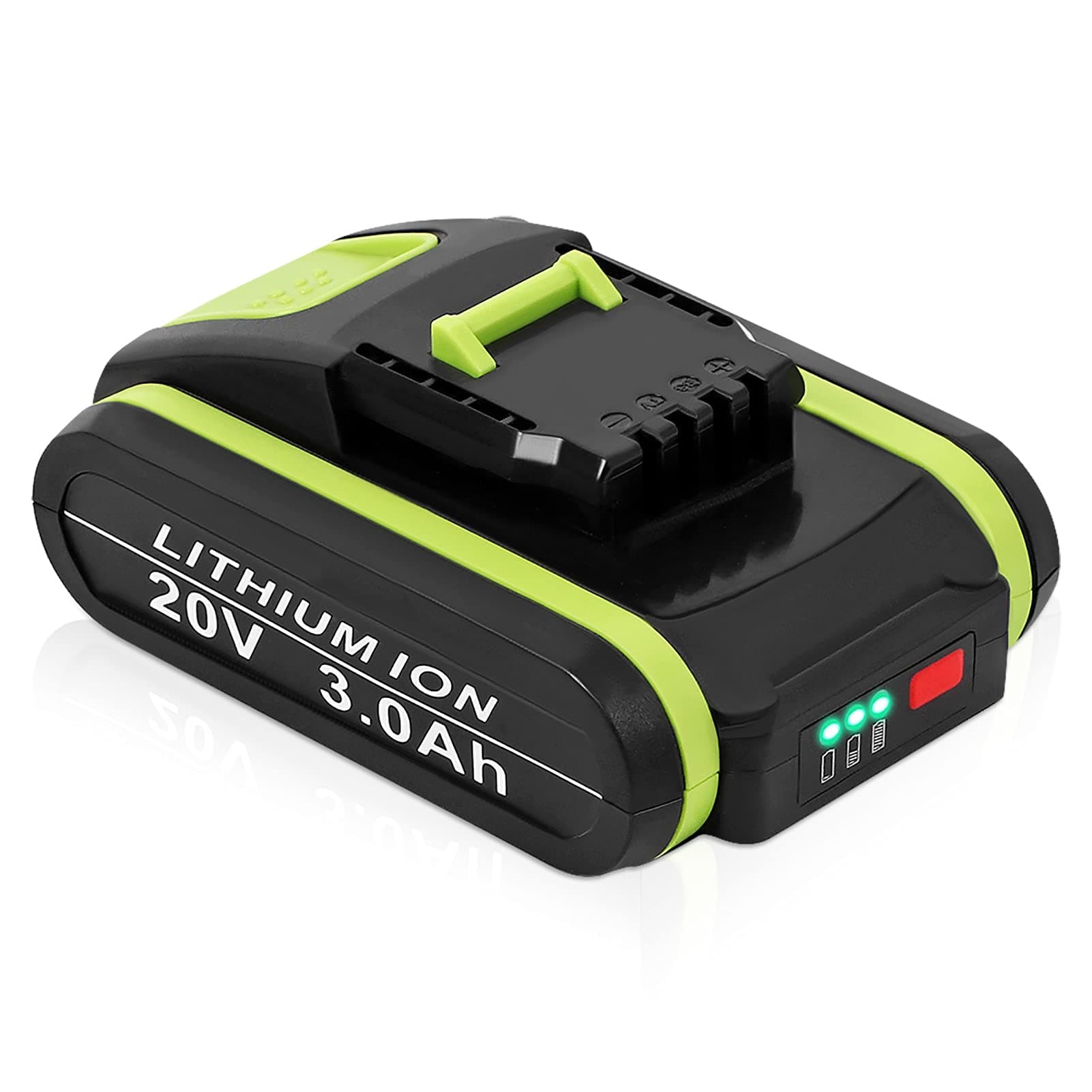 TenHutt 20V 3000mAh Replacement Battery for Worx WA3551 WA3551.1 WA3553 WA3553.2 WA3641 Lithium-ion Battery