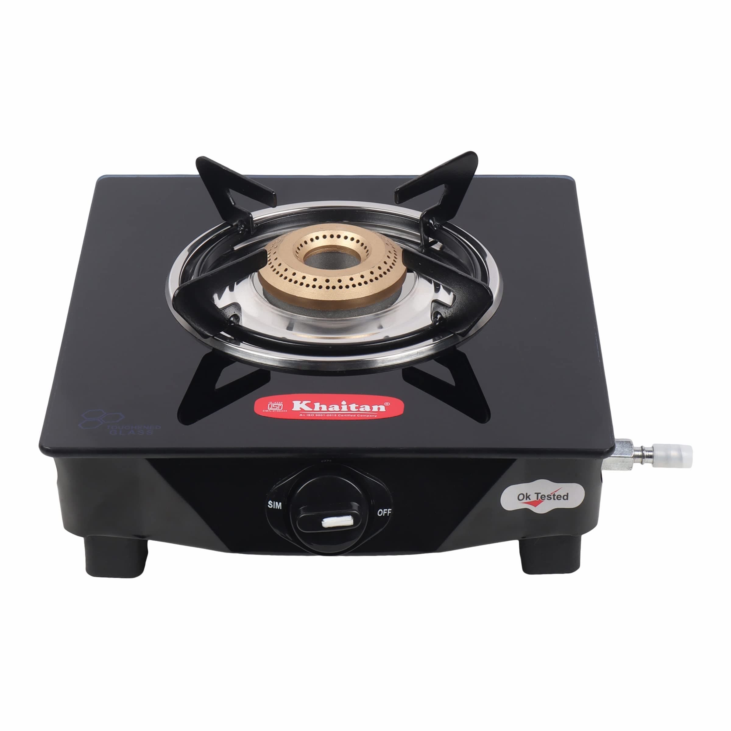 1B Gio Black Toughened Glass Manual Gas Stove (1 Burners)