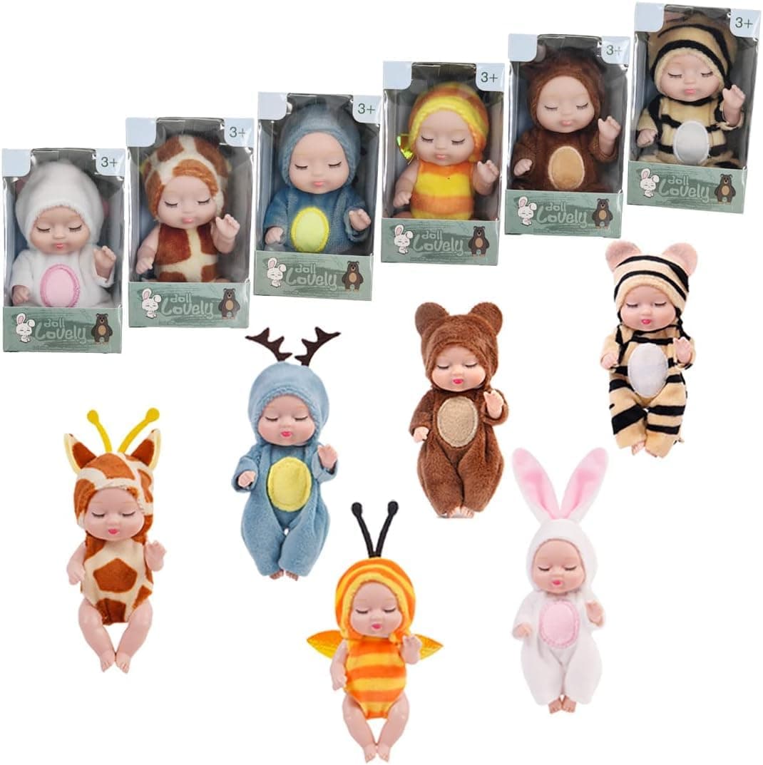 Sponsored Ad – 6 Pcs 4 Inch Mini Reborn Baby Dolls Toy Set Realistic Baby Doll with Cute Animal Clothes Gifts for Girls Boys Birthday Christmas