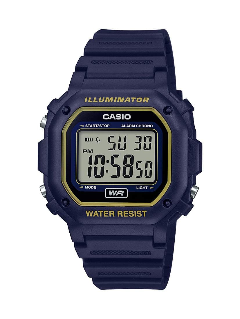 F108WH Series | Men's Digital Watch | Illuminator | Water Resistant | LED Light | Daily Alarm | 1/100 SEC Stopwatch | 3 Hands (HR, Min, SEC) | Date/Day Display | Daily Alarm | 7 Year Battery