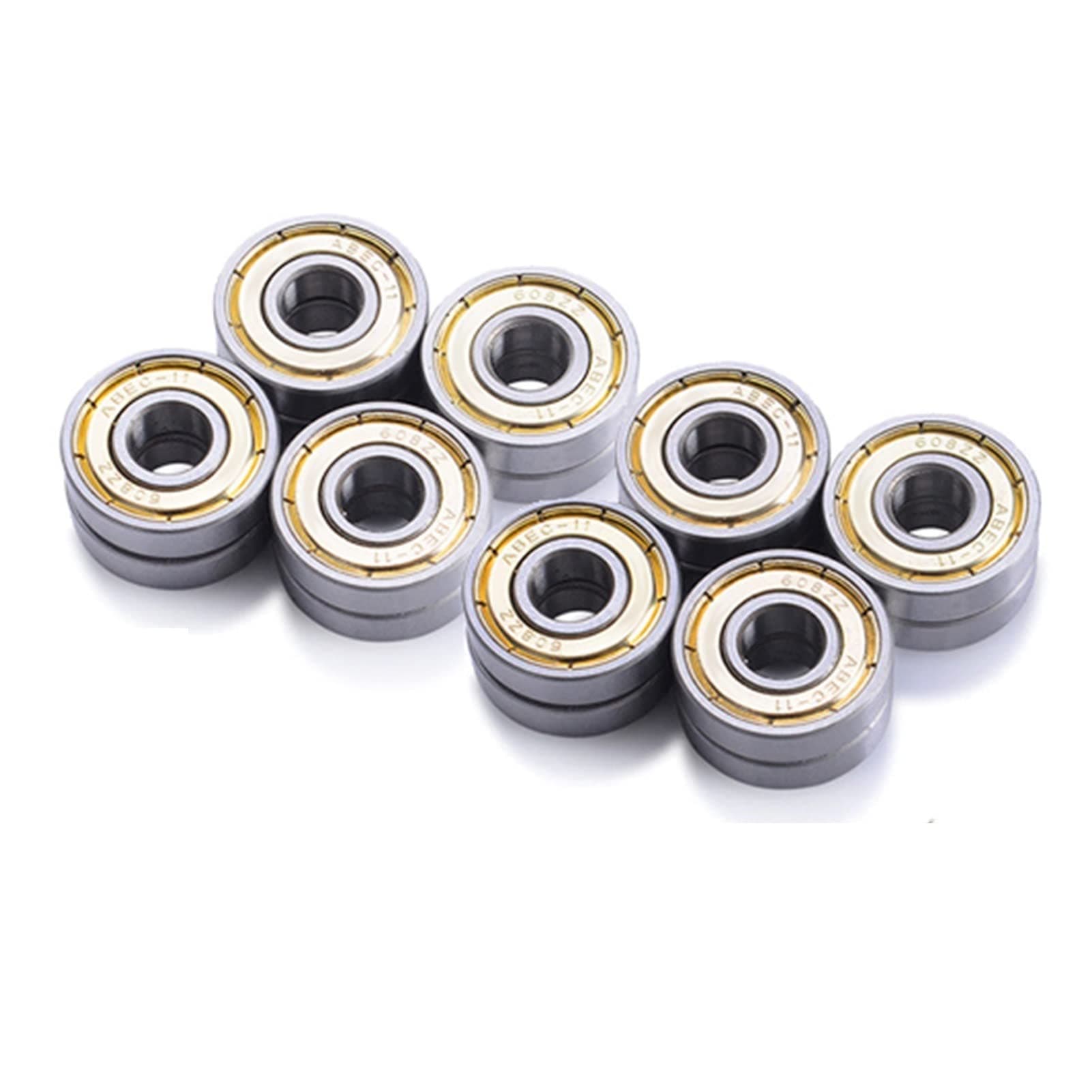 SUOFEILAIMU 16PCS 608ZZ Z Carbon Steel High Speed Mute Bearings ABEC-11 Roller Skates Kick Scooter Skateboard Bearing