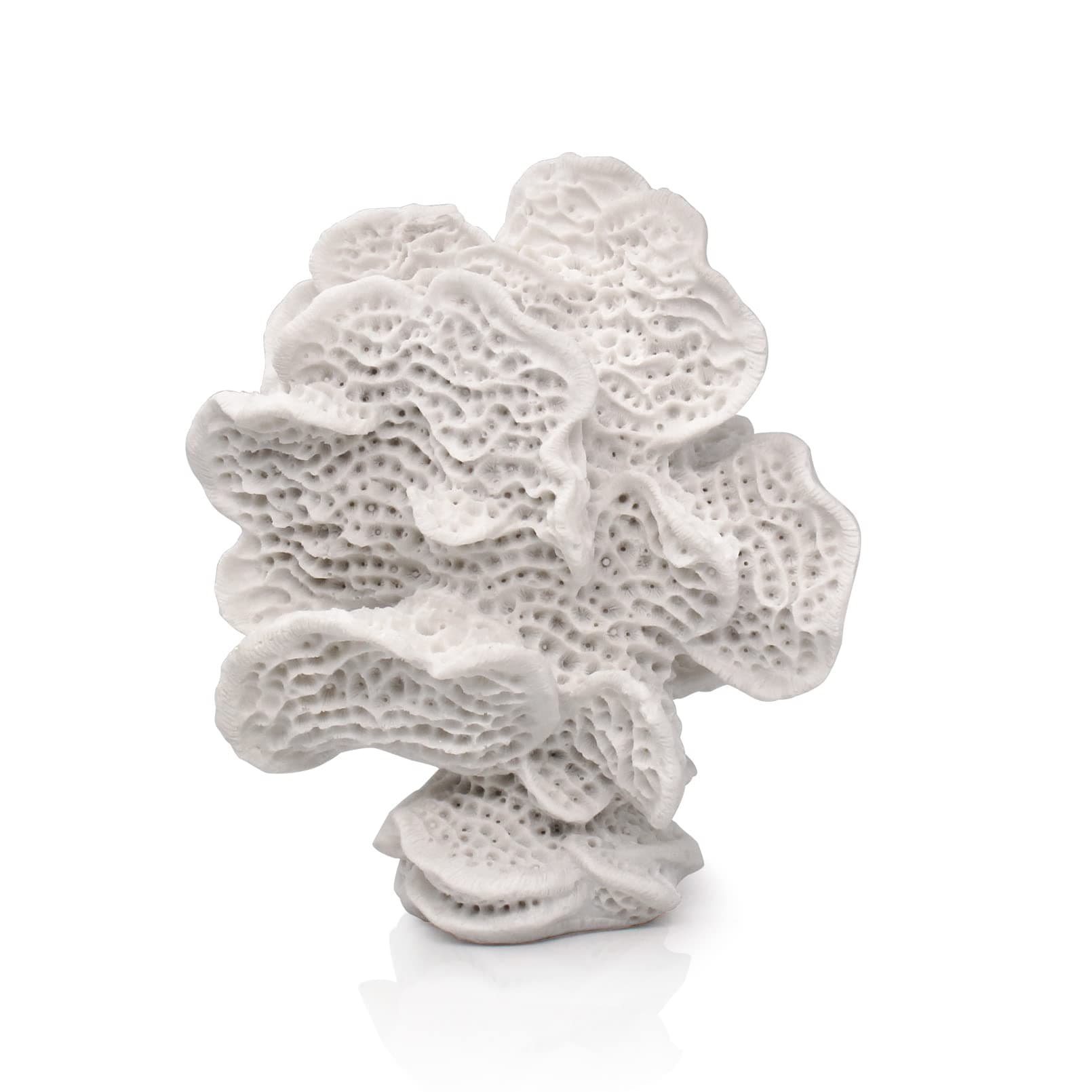 Accessoryway Coral Reef Decor - Small Artificial Beach Coral Statue, Coastal Decor for Home - Nautical Decorations - White - 6.2"