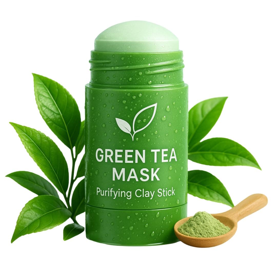 SHUIKU Green Tea Clay Stick for Face – Blackhead Remover Mask with Green Tea Extract for Deep Pore Cleansing, Skin Brightening & Complexion Care – For All Skin Types, Men & Women