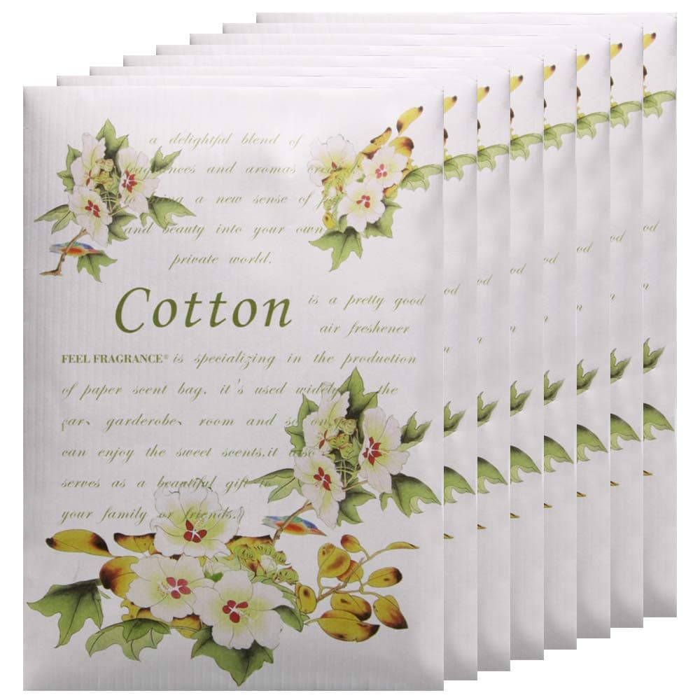 Feel Fragrance Scented Sachets for Drawer,Lot of 8 (Cotton)