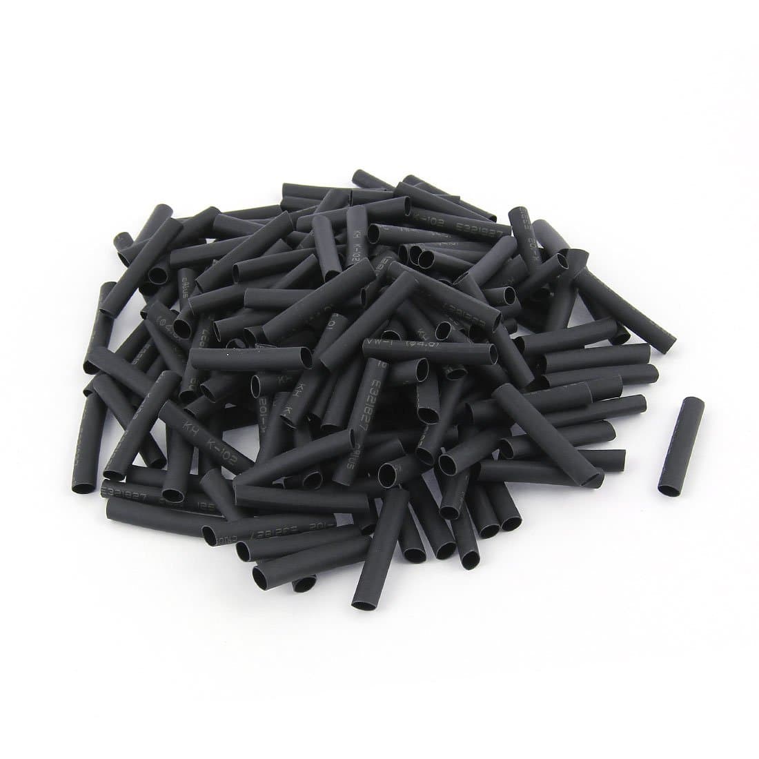 Sourcingmap 200pcs Wrap Wire Black 4mm Dia Heat Shrink Tube Sleeving 2:1