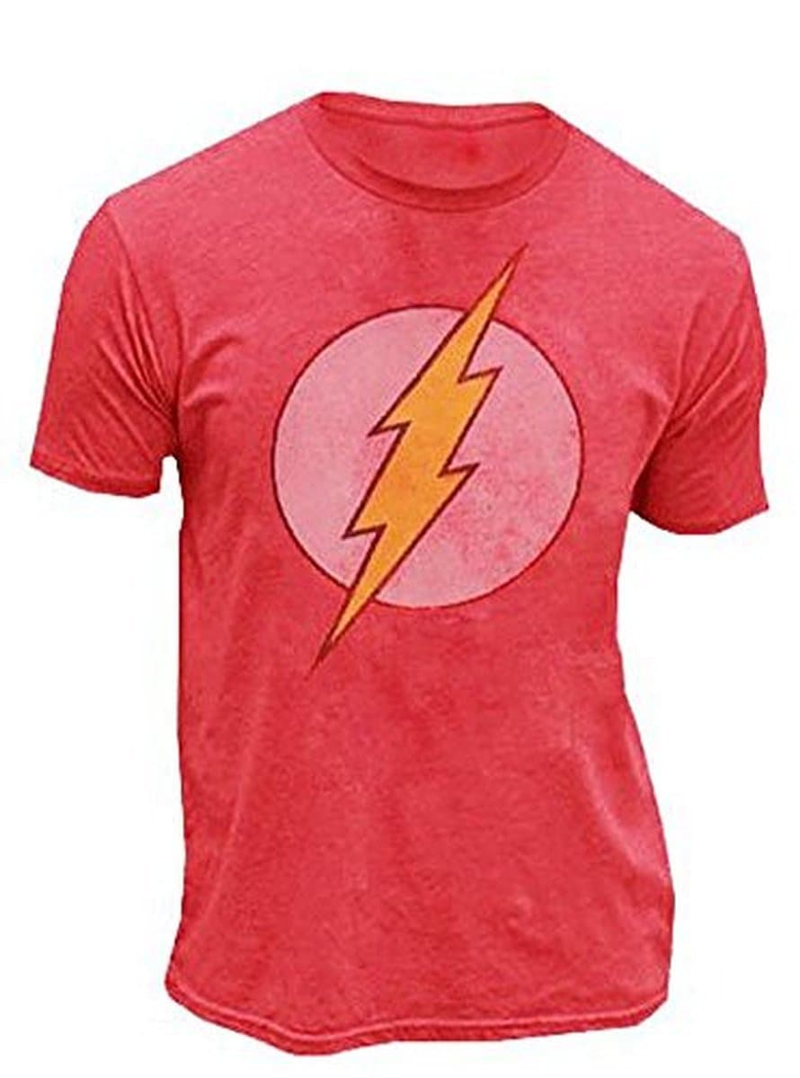 The Flash JF True Vintage Original Distressed Logo Red Mens T-Shirt (Adult XX-Large)