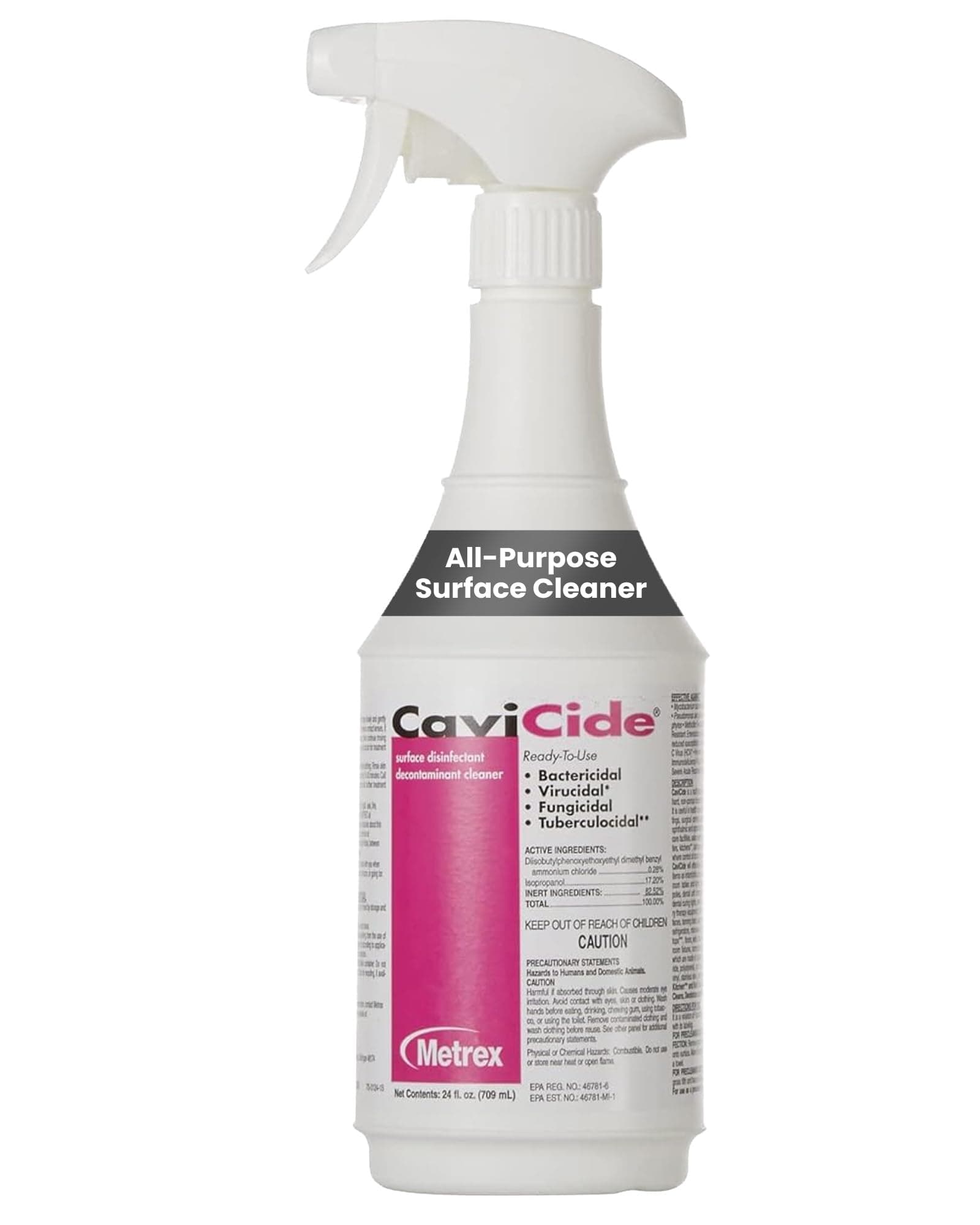 CaviCide Surface Disinfectant Cleaner Spray, 24 Oz – Ready-to-Use Disinfecting Spray, All Purpose Cleaner & Decontaminant for Medical, Clinical, Laboratories & Patient Care Areas