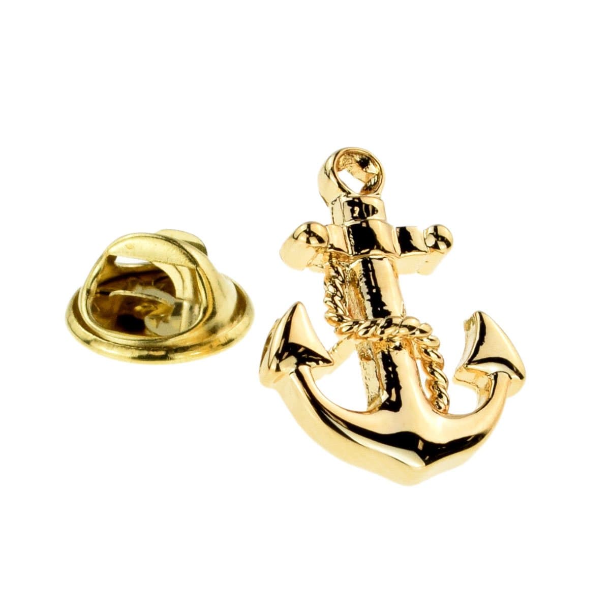 GTR Prestige GiftwareGold Plated Naval Anchor & Chain Lapel Pin Badge
