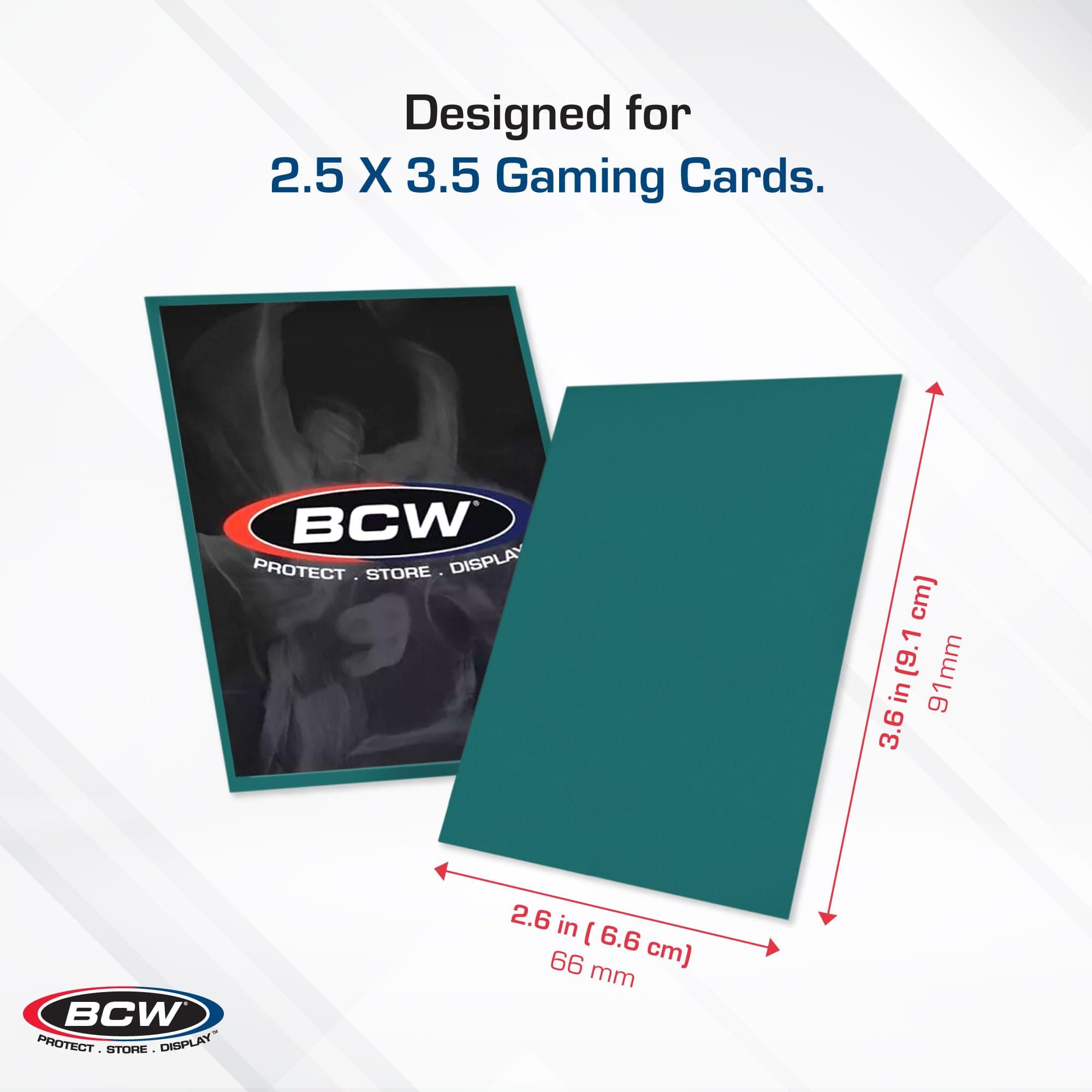 BCW Deck Guard - Double Matte Teal Card Sleeves | Acid-Free, Archival-Safe, No PVC | Anti-Glare Matte Finish | Fits Standard 2½" x 3½" Game Cards | Durable Deck Protector Sleeves | 100 Ct