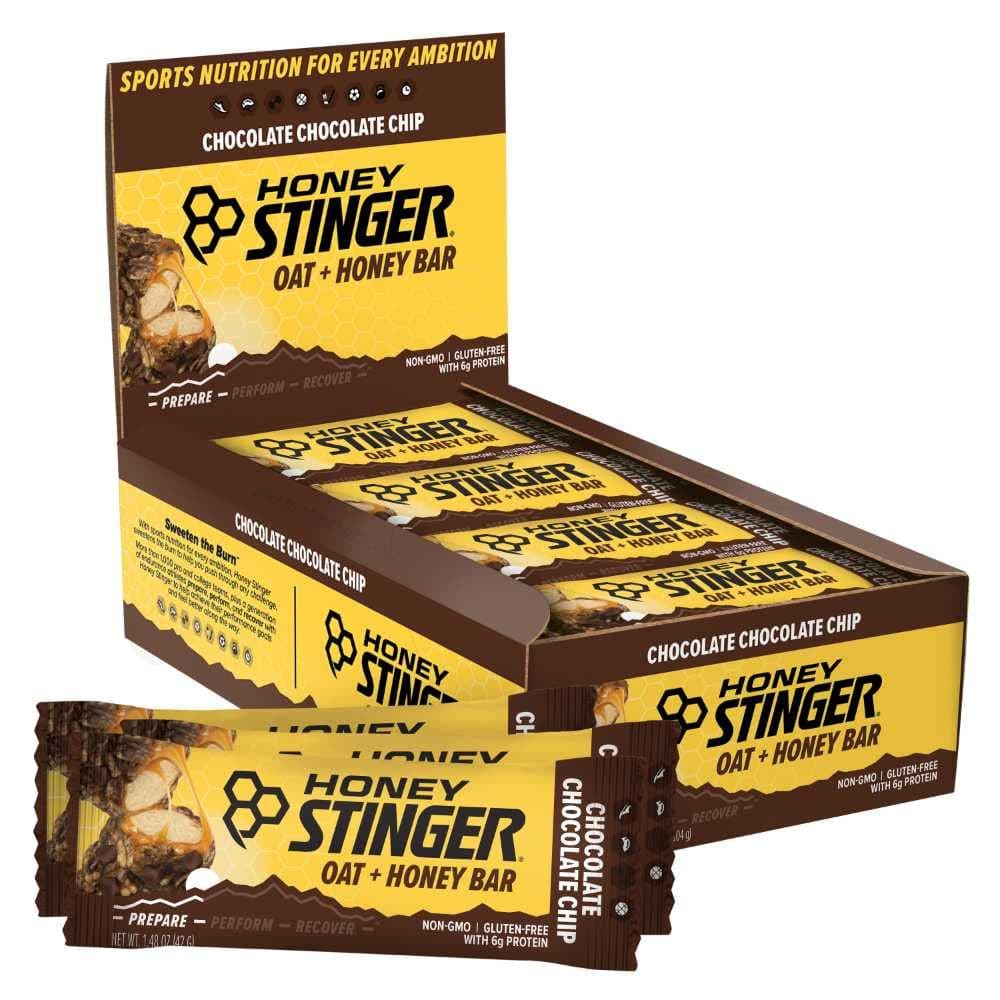 Honey Stinger Oat + Honey Bar | Chocolate Chocolate Chip | Energy Packed Food to Prepare for Exercise, Endurance and Performance | Sports Nutrition Snack Bar | Pre-Workout, Protein, Gluten Free | Box of 17