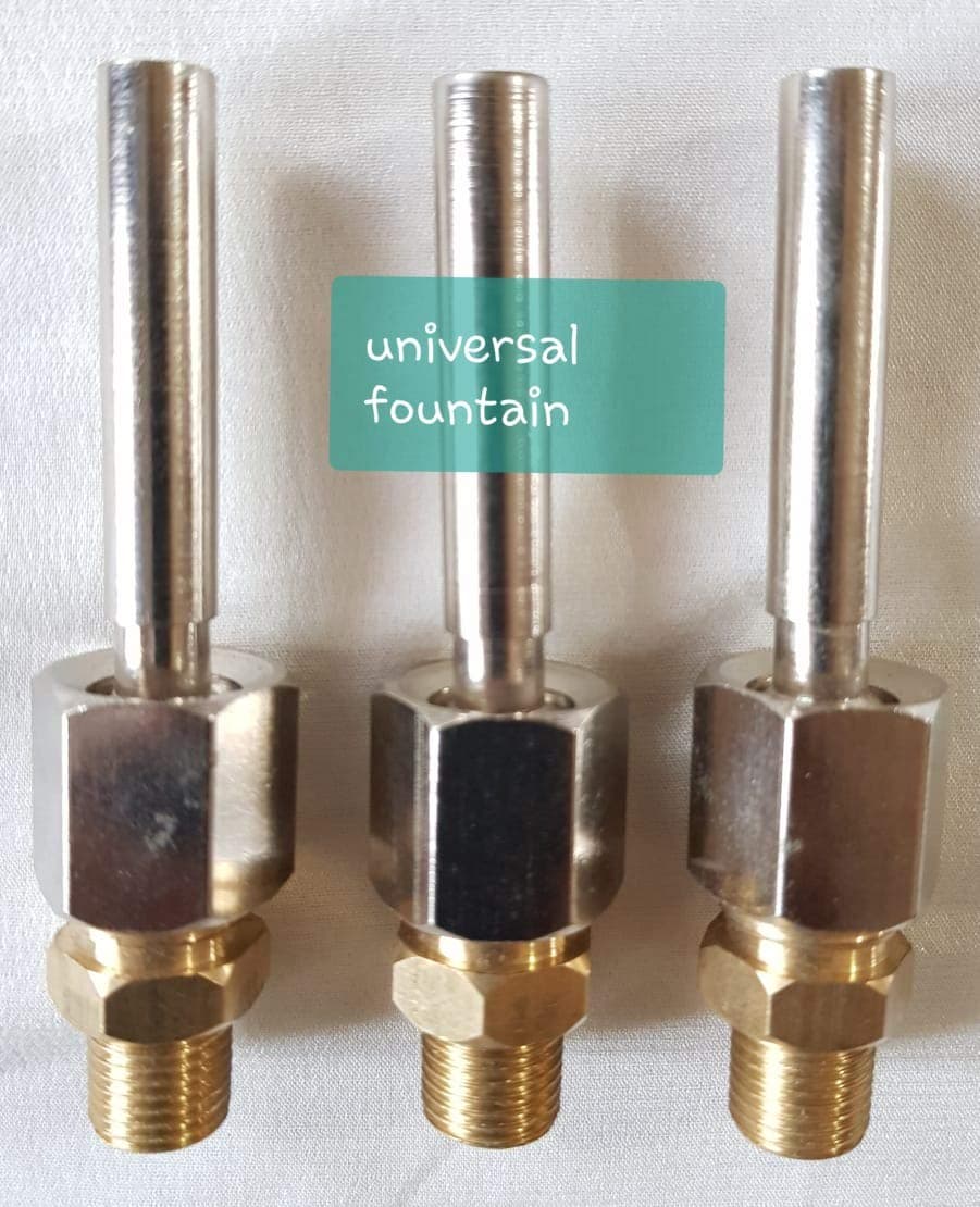 Generic Ring Fountain Brass Nozzles1/4 Adjustable Jet Straight/Pond Fountain Nozzle/Pond Valve Spray Head/Heavy Shooter Jet/Dome Fountain Nozzles