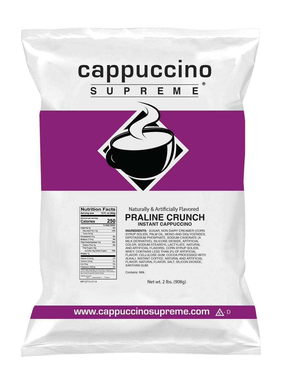 Cappuccino Supreme 2 lb bag Praline Crunch Instant Cappuccino Mix