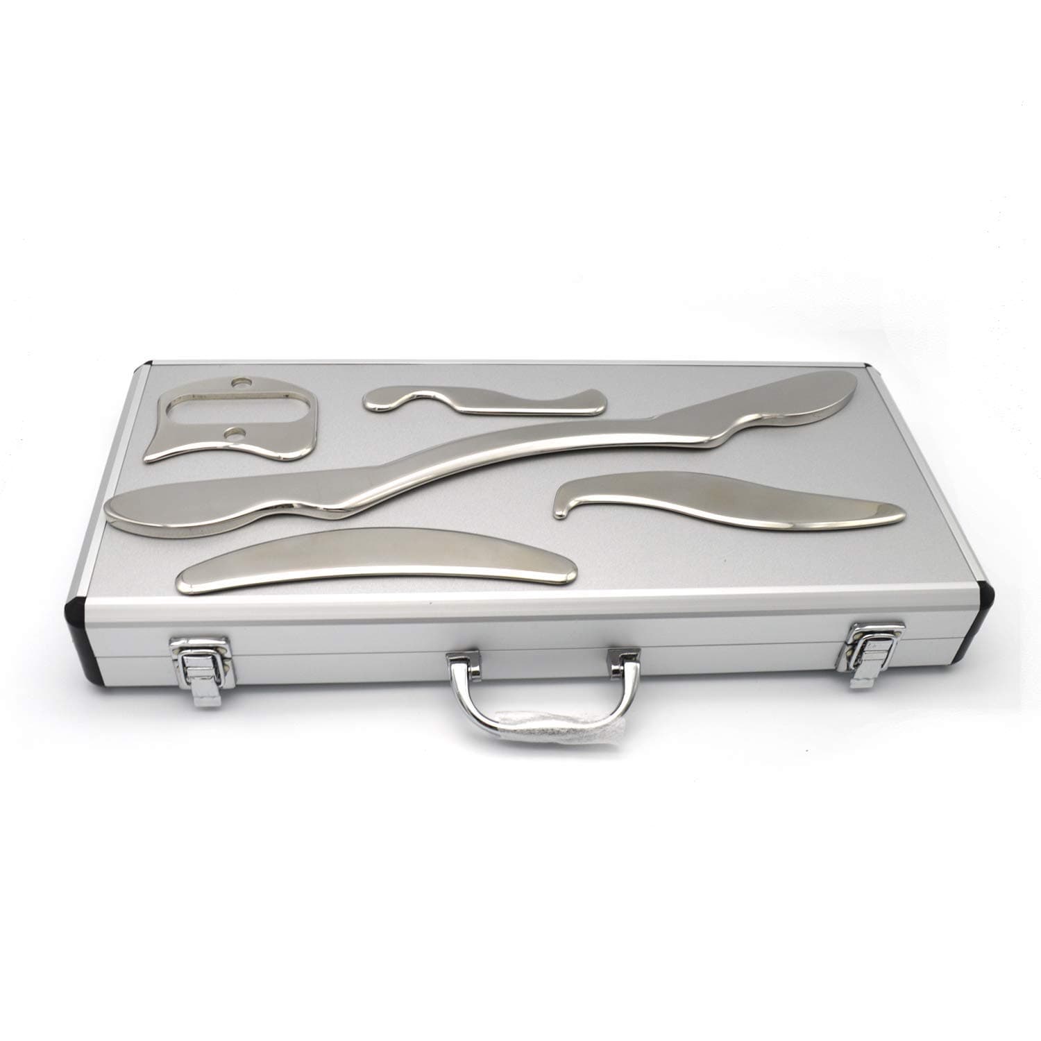 Gua Sha Tools Stainless Steel, 5pcs Multiple Sizes Guasha Tools, IASTM Physical Therapy Tools with a Convenience Suitcase, Soft Tissue Mobilization Tools for Myofascial Release