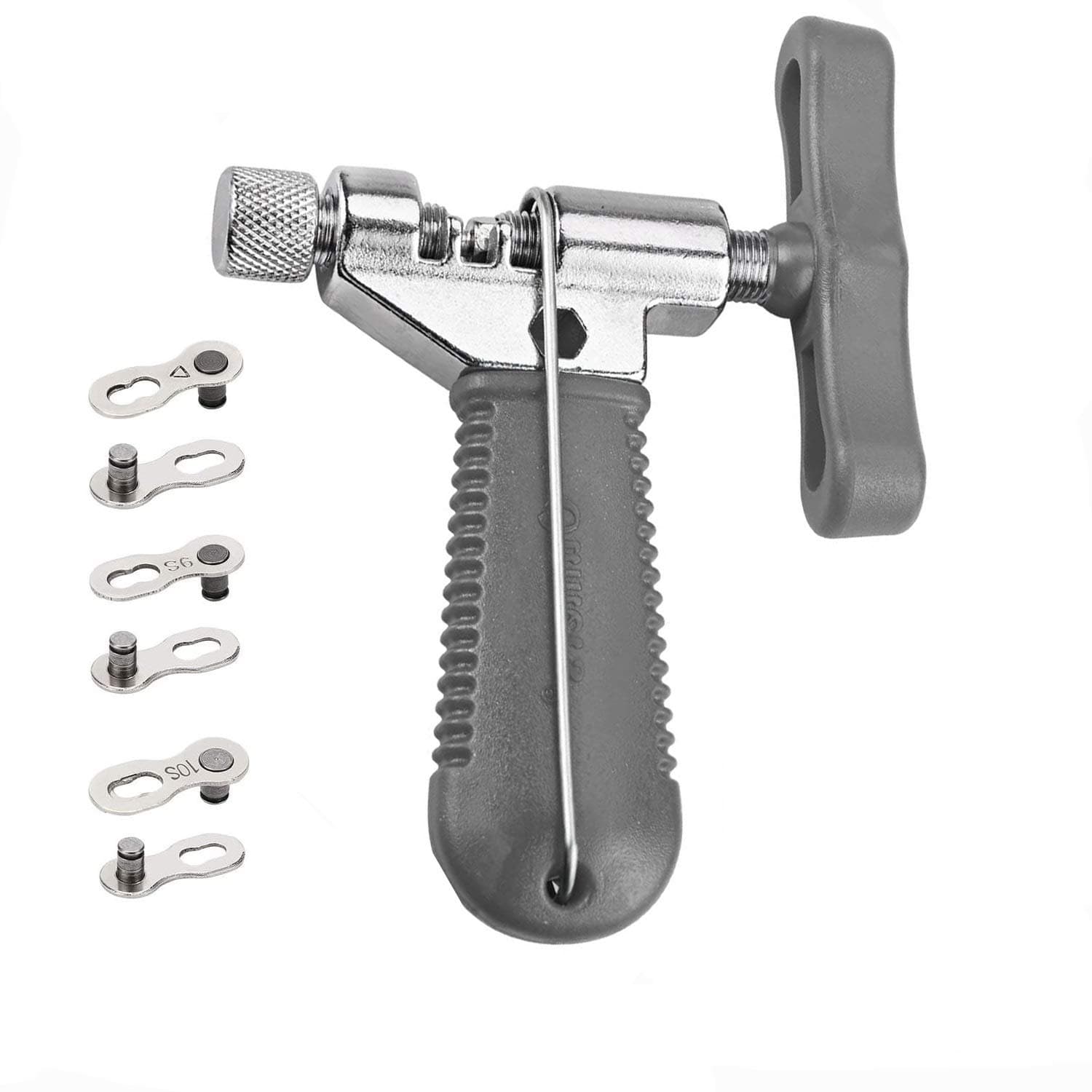 Bike Chain Splitter + 3 Pairs Bicycle Missing Link, Universal Bike Chain Cutter Breaker Tool With Chain Hook for 7 8 9 10 Speed Bicycle Chain Link Repair Removal/Install - Reusable Bicycle Tools