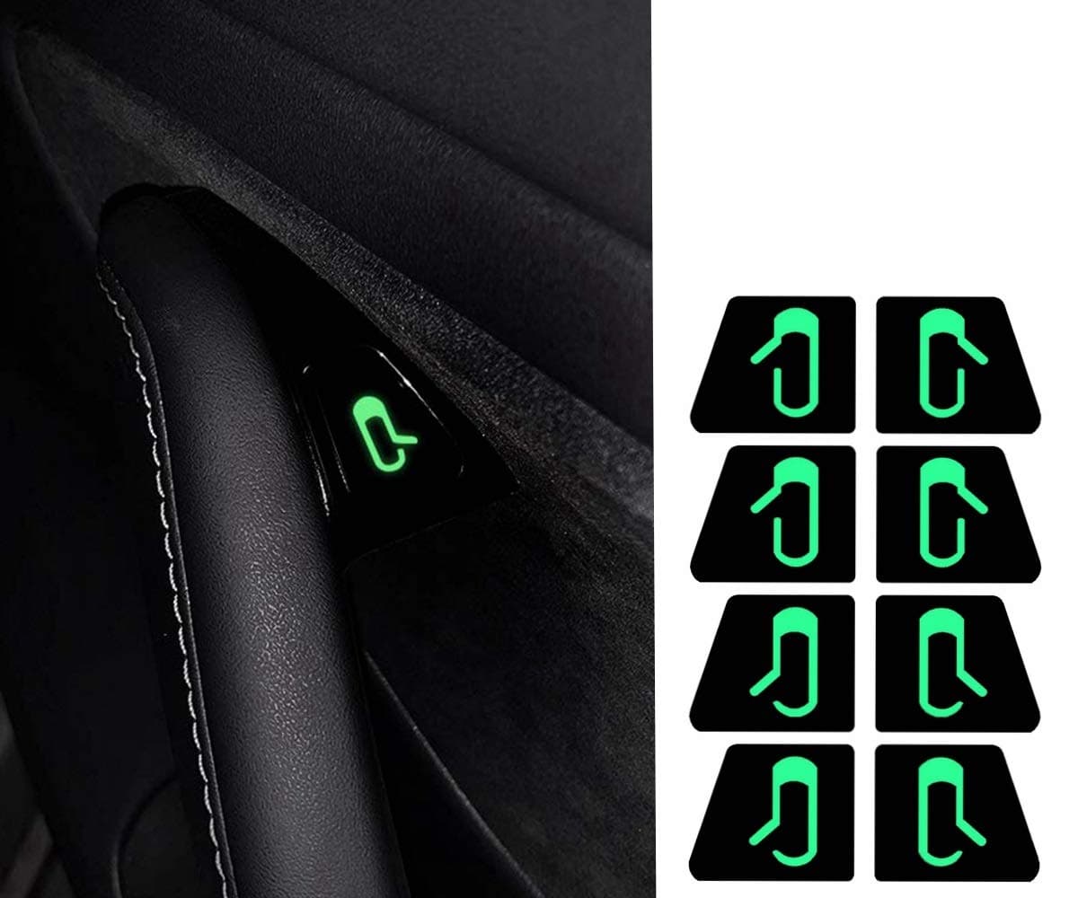 MagicalMai Tesla Model 3 Door Exit Decal Luminous Door Open Button Sticker Kit（Set of 8pcs)