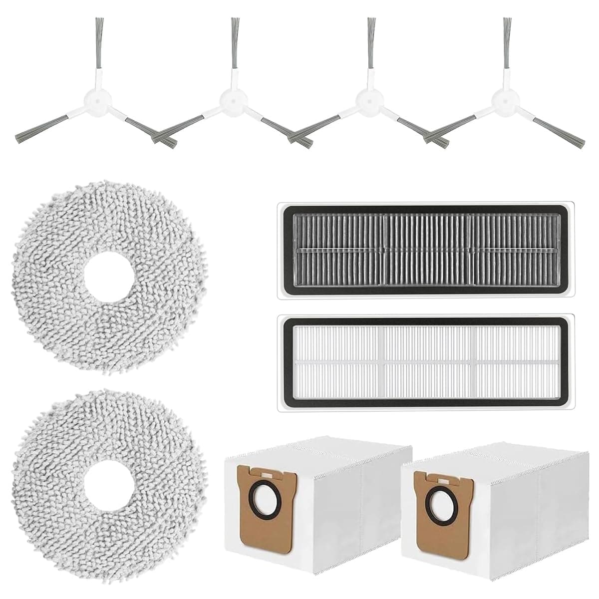 Drea*me Vacuum Cleaner Accessories for Drea*me L10s Ultra/L10 Ultra Robot Vacuum Cleaners Replacement Accessories with 4 Side Brushes, Activated Carbon Filtration Net, Mops, Dust Bags