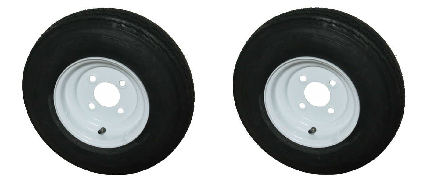 2 Pack Kenda Loadstar 5.70-8 LRD Bias Trailer Tire & Wheel White 4-4.0