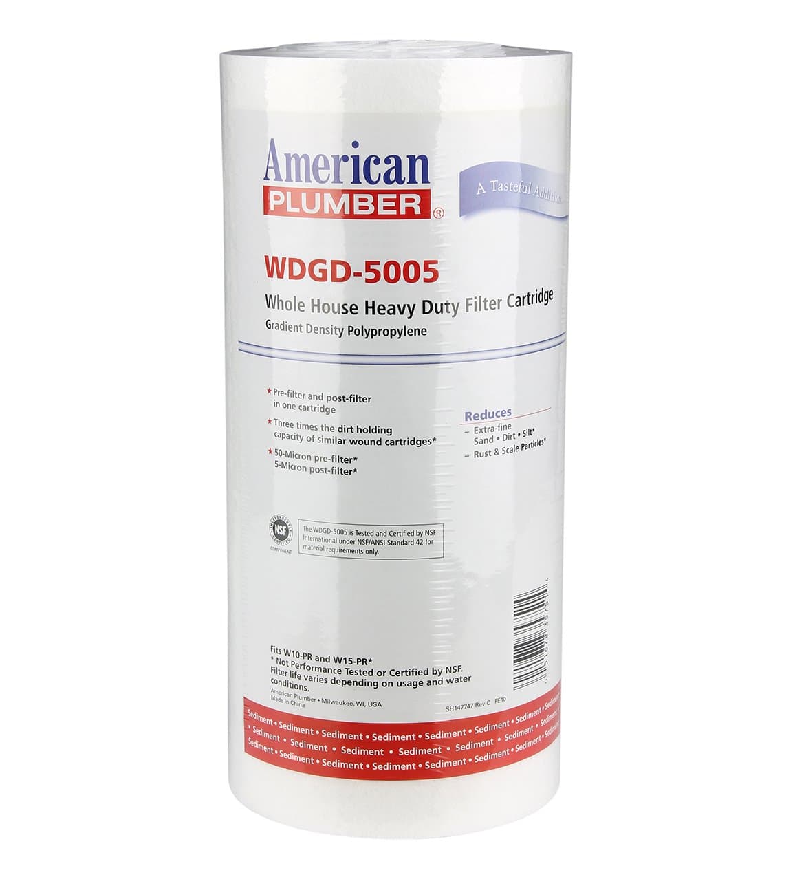 American Plumber WDGD-5005 American Plumber Dual-Gradient Polypropylene 10" Cartridge