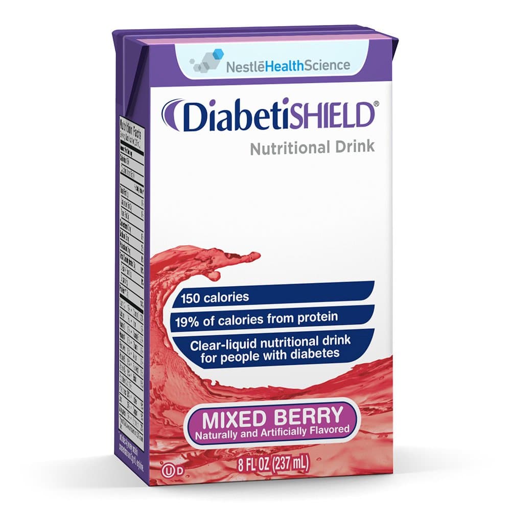 Diabetishield Nutritional Drink Mixed Berry 8 fl oz Box 27 Pack