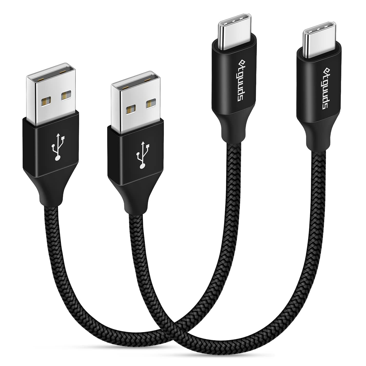 etguuds USB to USB C Cable 1ft, 2-Pack Short USB A to Type C Charger Cord Fast Charging for Samsung Galaxy A17 A16 A15 A26 A36 A56, S25 S24 S23 S22 S21 S20 S10 Note 20, for iPhone 17 16 15, Moto