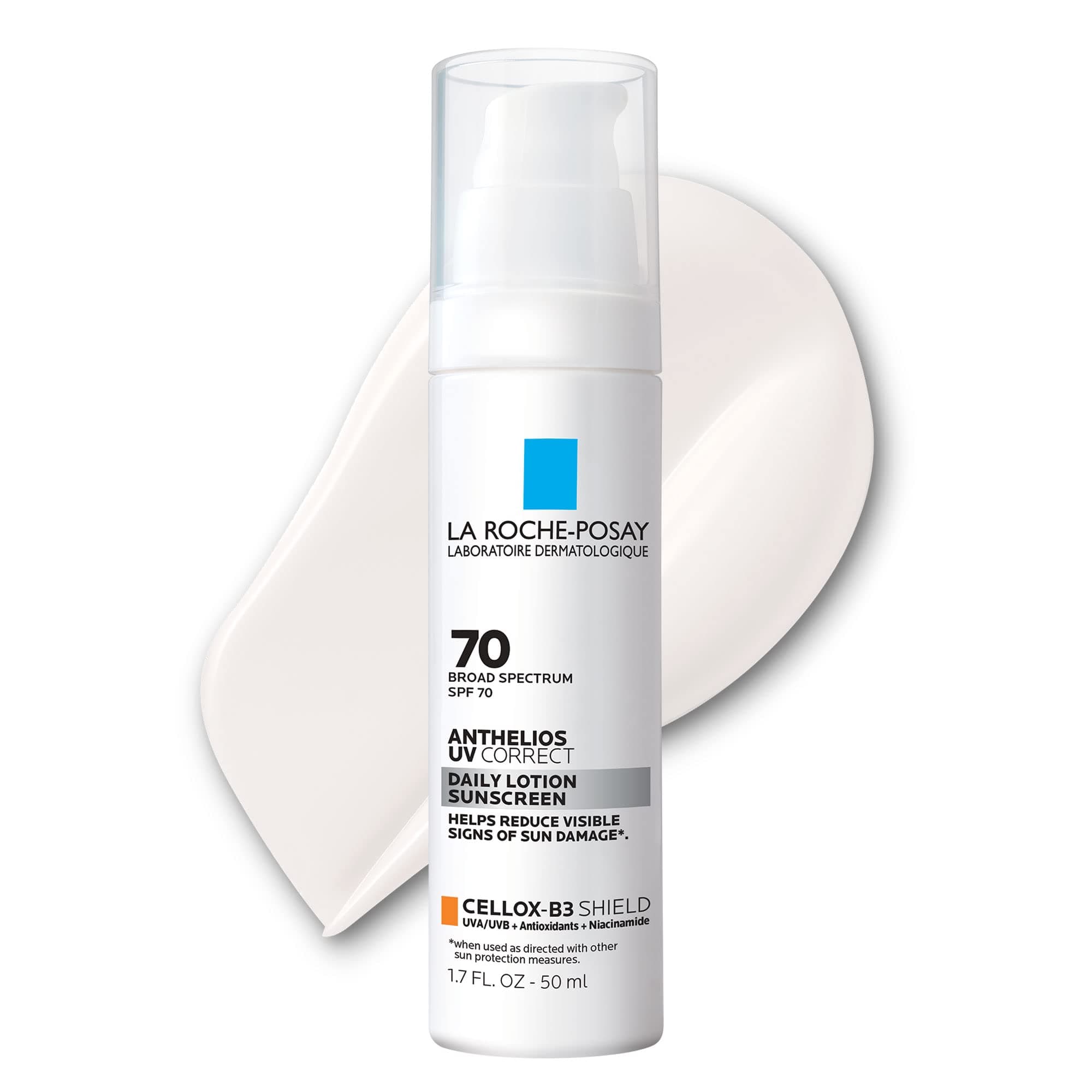 La Roche Posay Anthelios UV Correct Sunscreen Moisturizer SPF 70, Daily Anti-Aging Face Moisturizer with Sunscreen and Niacinamide to Even Skin Tone & Fine Lines, Sun Protection for Sensitive Skin