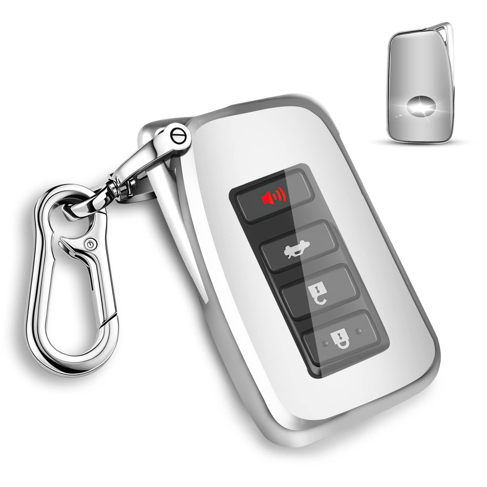 QBUC for Lexus Key fob Cover, TPU Car Key Case Protector with Keychain Compatible with Lexus 2016-Up RX is ES GS LS NX RS GX LX RC LC