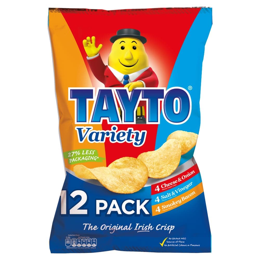 Variety 12 pack Crisps from Ireland 12 x 25g by Tayto