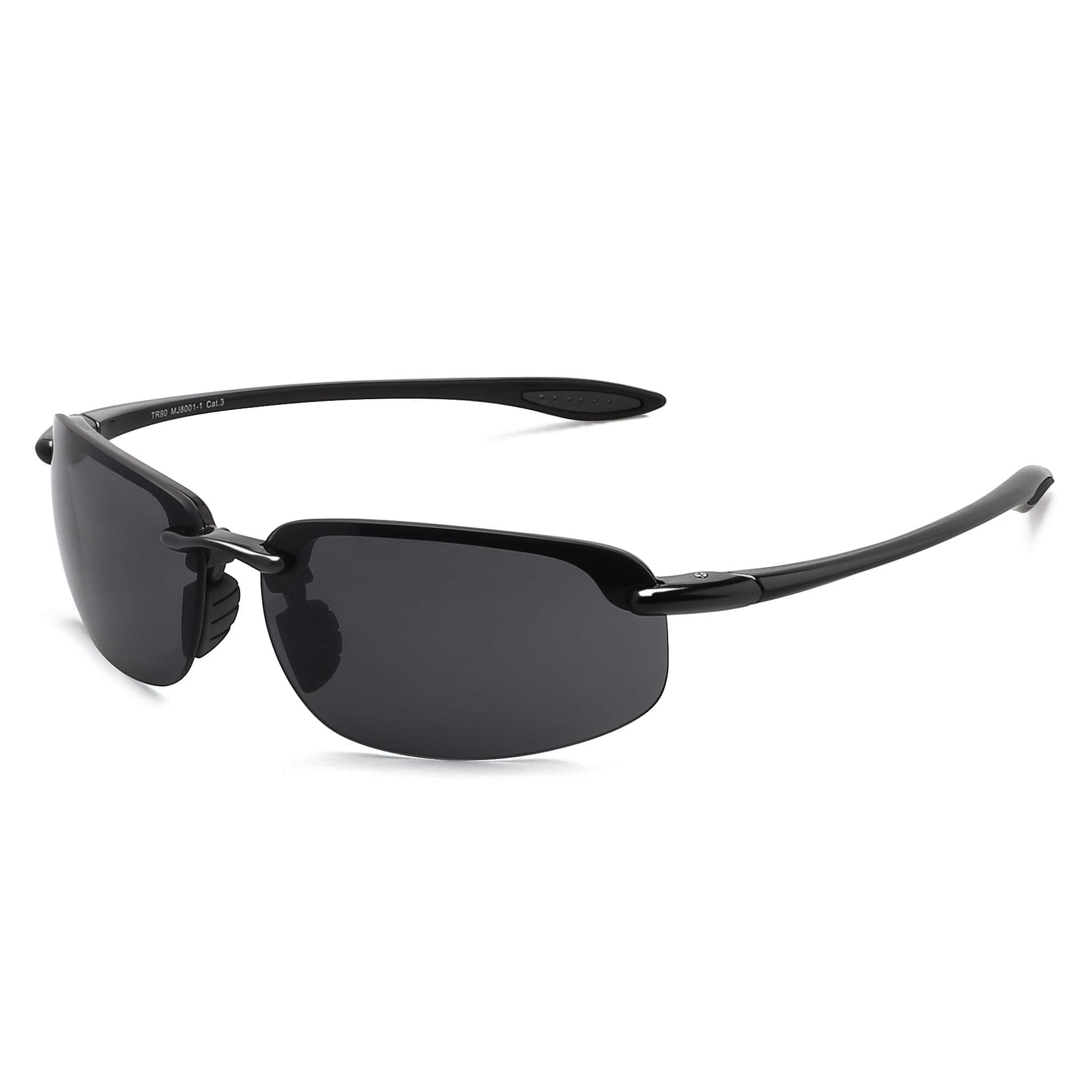 JULI Sports Sunglasses for Men Women Tr90 Rimless Frame for Running Fishing Baseball Driving MJ8001