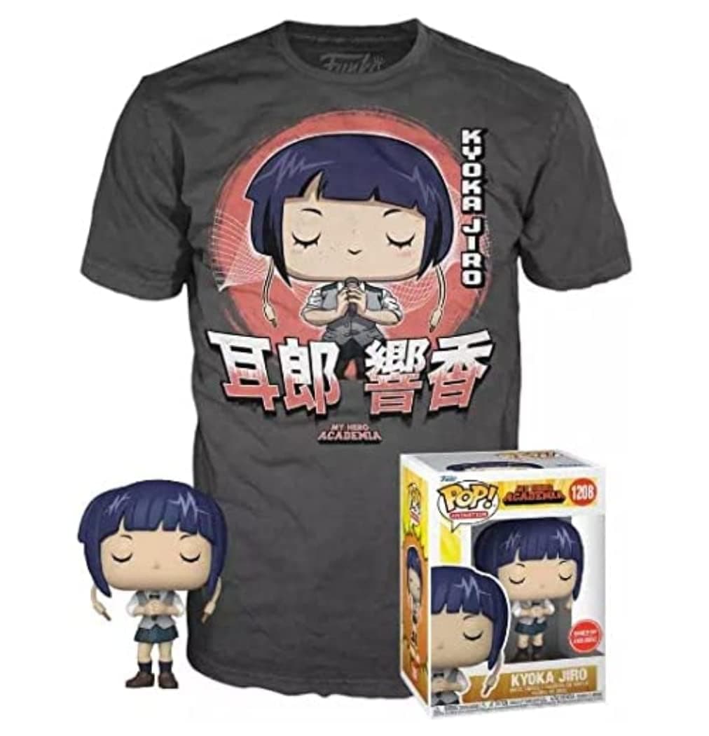 Funko Pop! & Tee: MHA - Jirou with Mic - Medium - My Hero Academia - T-Shirt - Clothes with Collectable Vinyl Figure - Gift Idea - Toys and Short Sleeve Top for Adults Unisex Men and Women