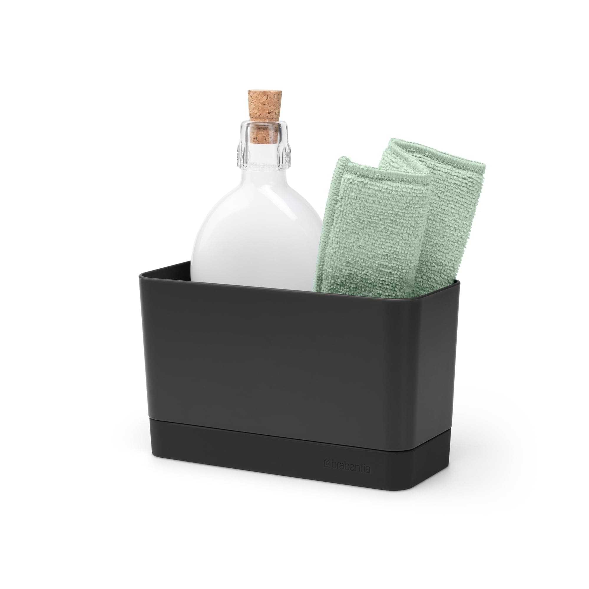 Brabantia 117503 Sink Organiser with Removable Tray, Dark Grey, 8.5 x 19 x 11.5 cm