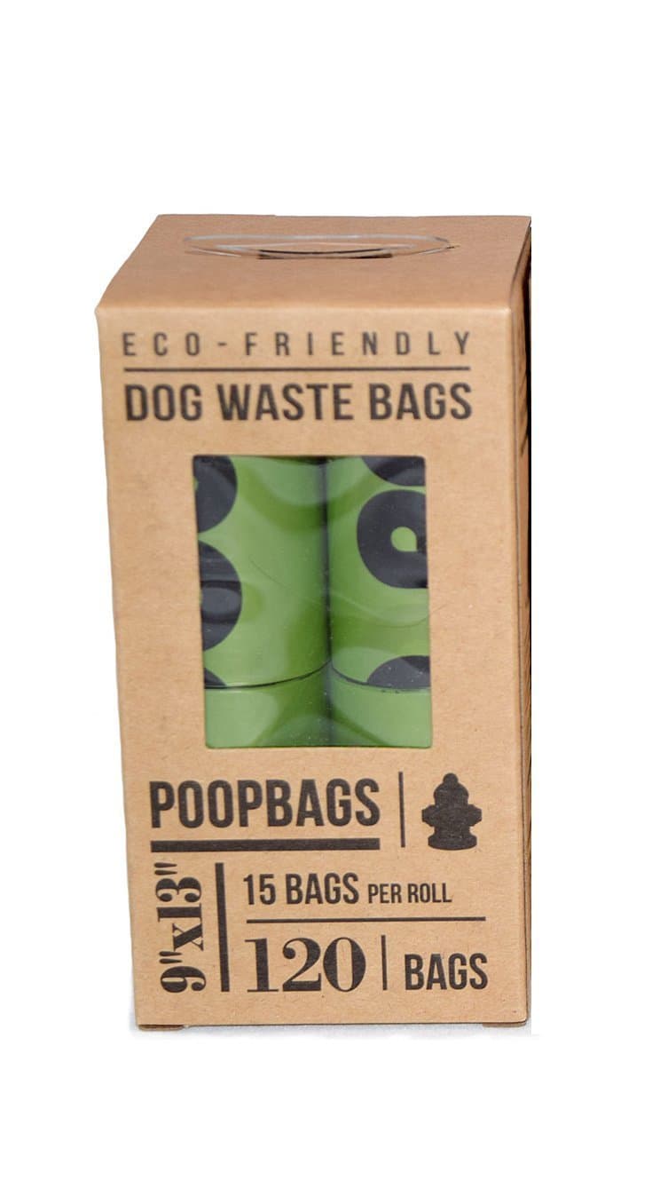 PoopBags Eco-Friendly Dog Waste Bags, 8 Rolls, 120 Bags