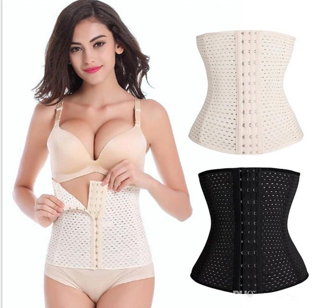 The Perfect Lifestyles Women's 3 Hooks Instant Tummy Tuck Firm Compression Waist Trimmer Slimming Belt (Medium, Multicolour)