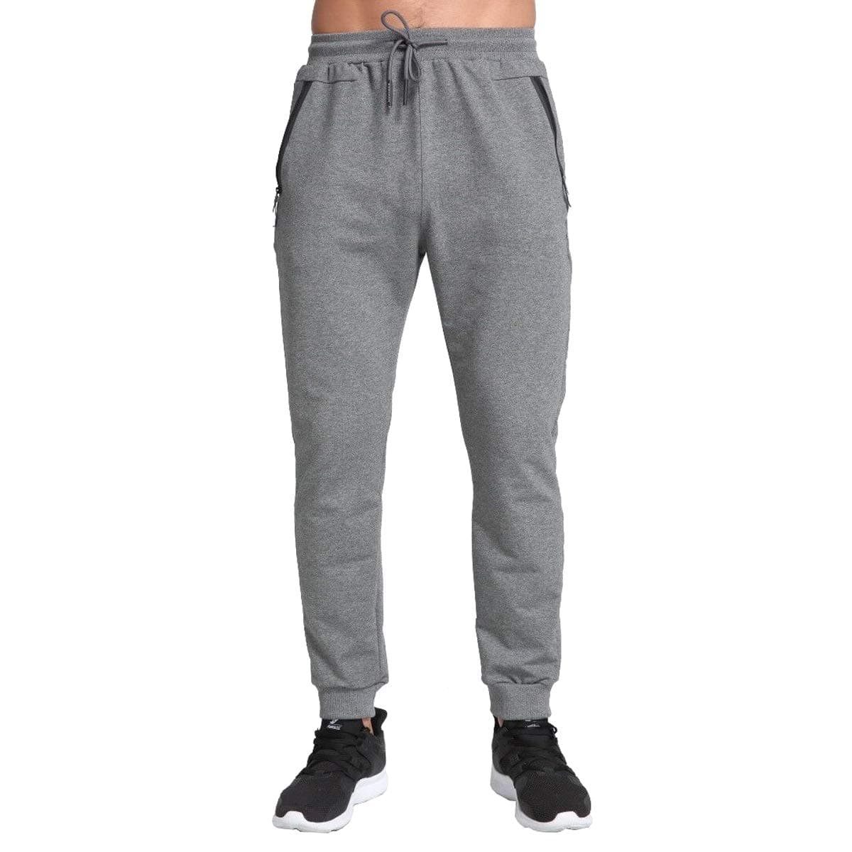 Mens Joggers Slim Fit Tracksuit Bottoms Zip Pockets