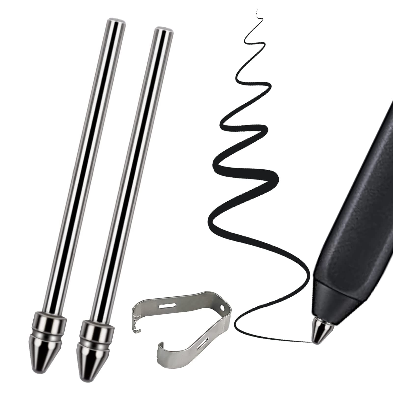 REEYEAR Universal Fit Titanium Alloy Fine Pencil Nibs Compatible with BOOX Pen 2 Pro, iReader, IFLYYTEK, Lamy AL-Star Digital Pen, 2 Pcs