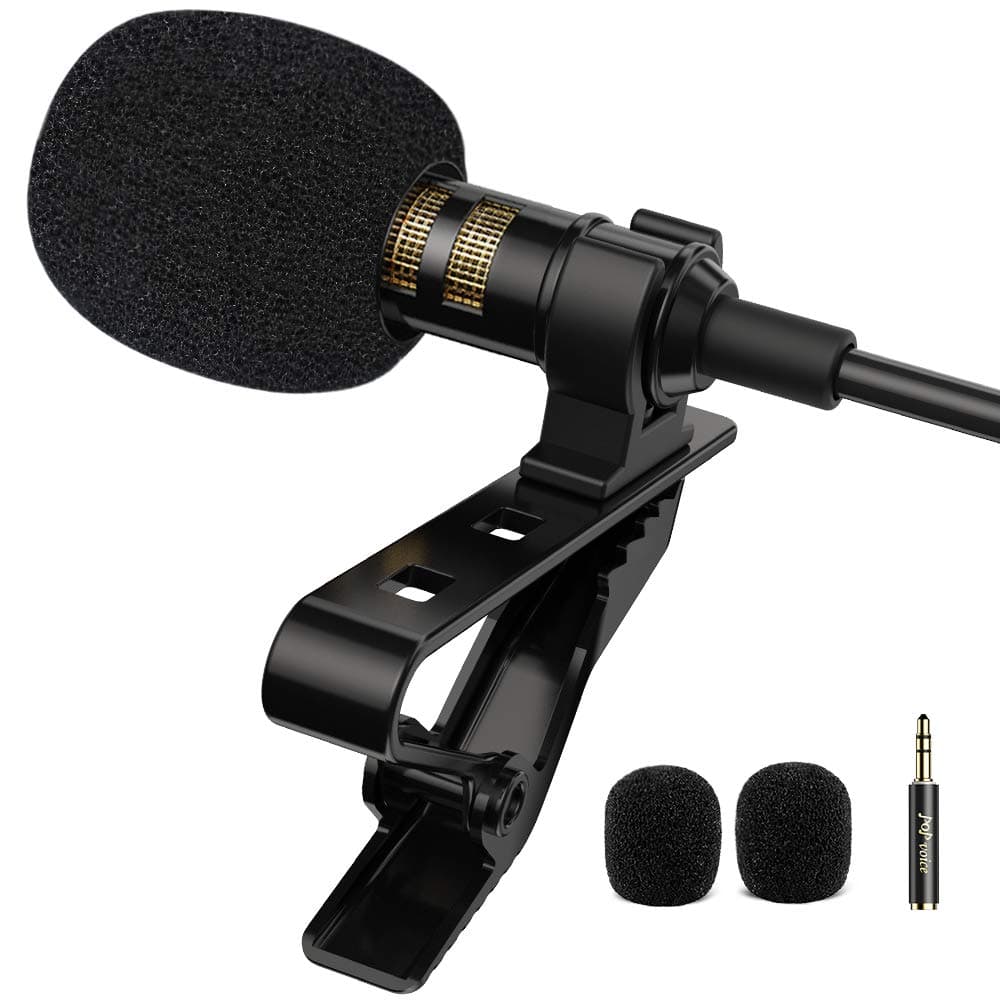 Professional Lavalier Lapel Microphone Omnidirectional Condenser Mic for iPhone Android Smartphone,Recording Mic for Youtube,Interview,Video