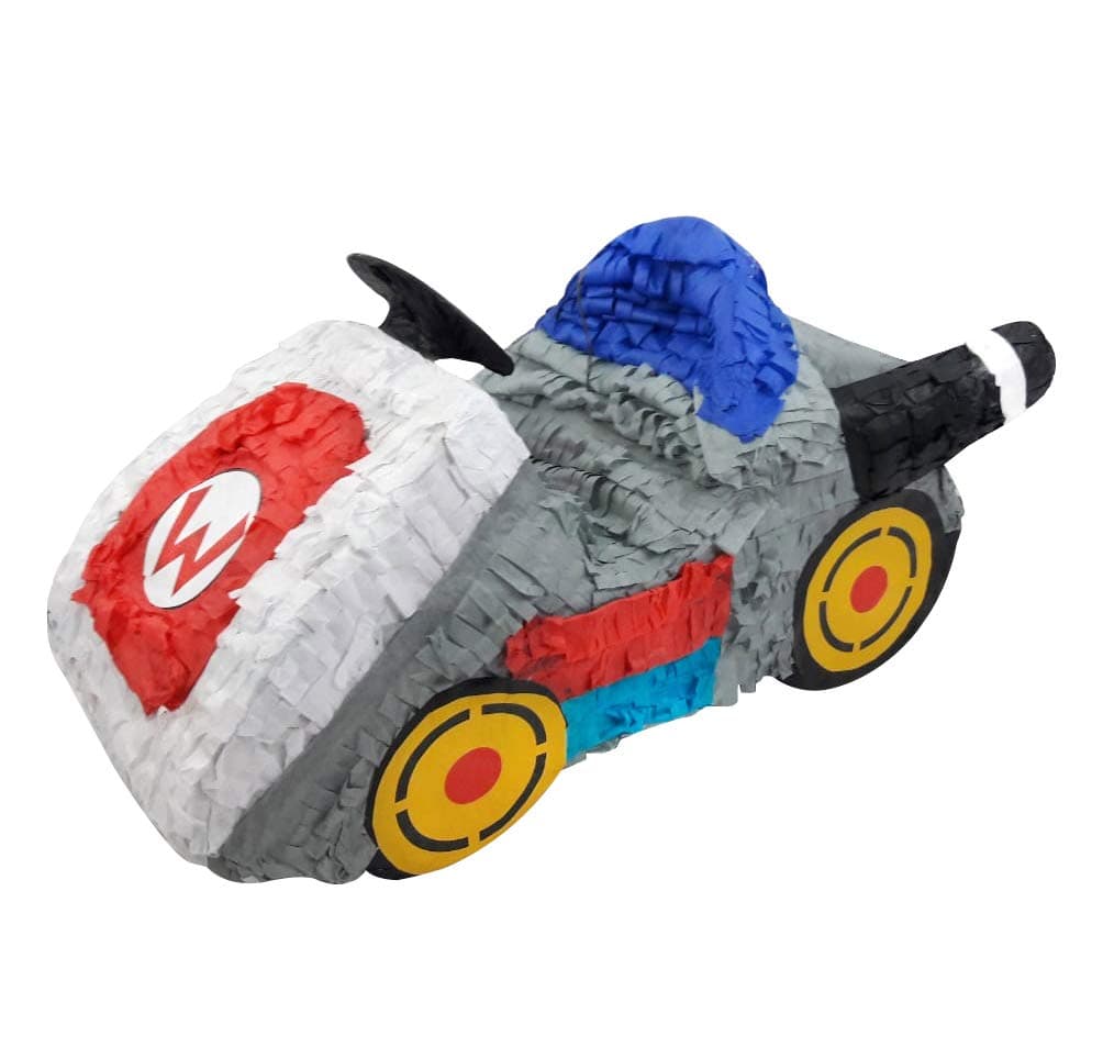 Go Kart Pinata for Video Game Birthdays - 17 in x 10 in x 11 in Party Game, Decoration, Table Centerpiece, Photo Prop, Room Decor and Collectible with Hanger and Fill Door for Super Mario Kids Theme