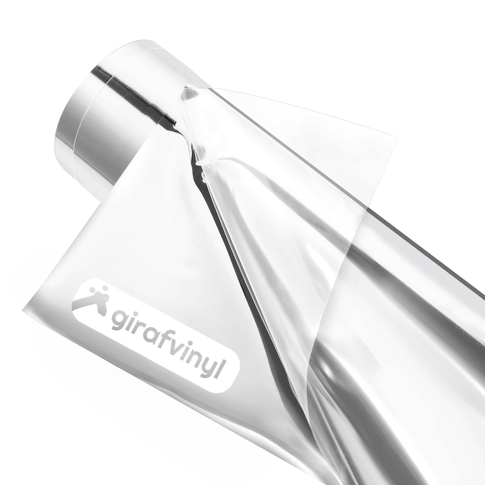 GIRAFVINYL Silver Holographic Heat Transfer Vinyl 12" x 6ft, Holographic HTV Silver Metallic Foil Iron on Vinyl Chrome HTV Vinyl for T-Shirt, Garments