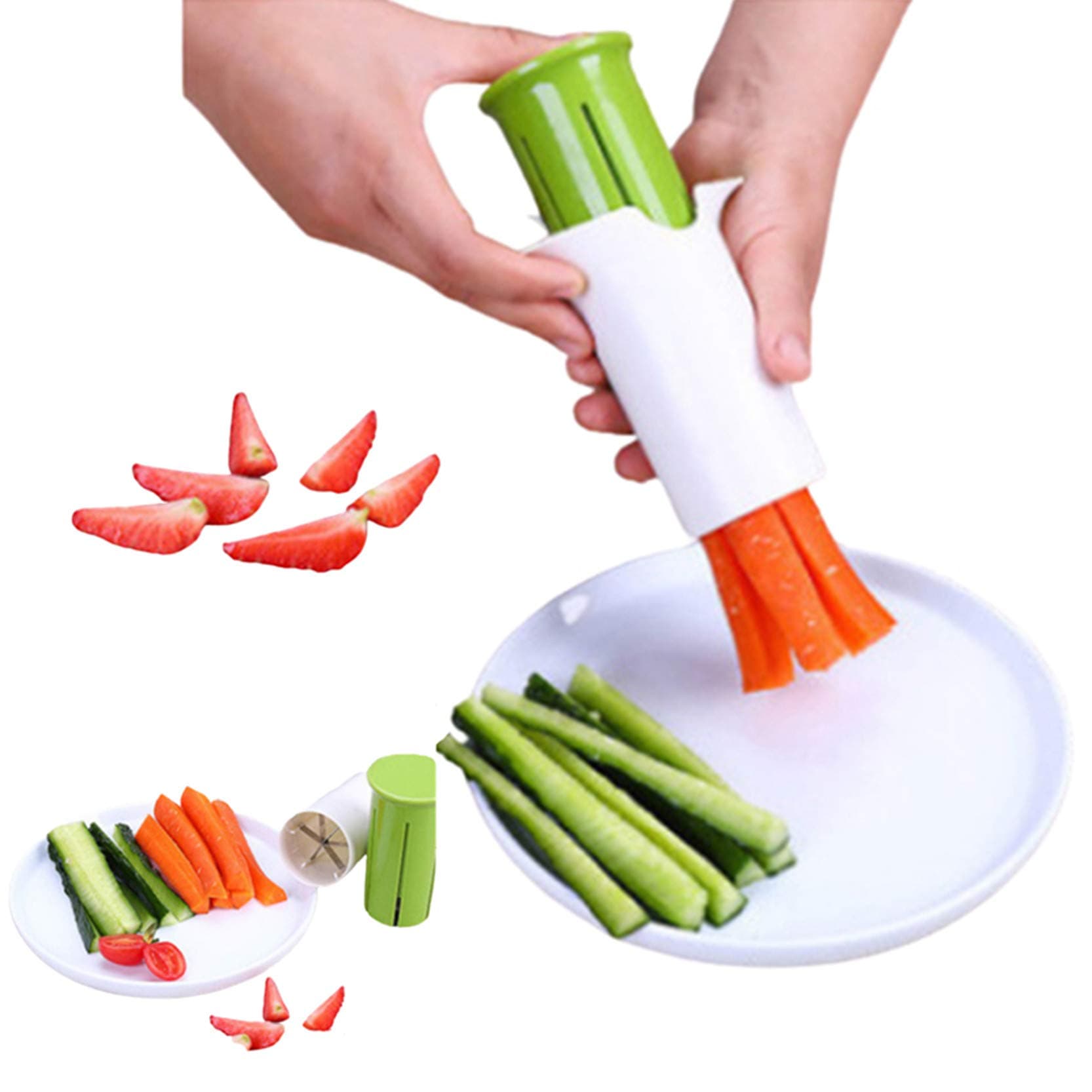 Cucumber Strawberry Grape Slicer, Carrot Potato Cutter, Creative Kitchen Tools, Multi-Function Fruit And Vegetable Slicer, Salad Making Pizza Fruit Dispenser