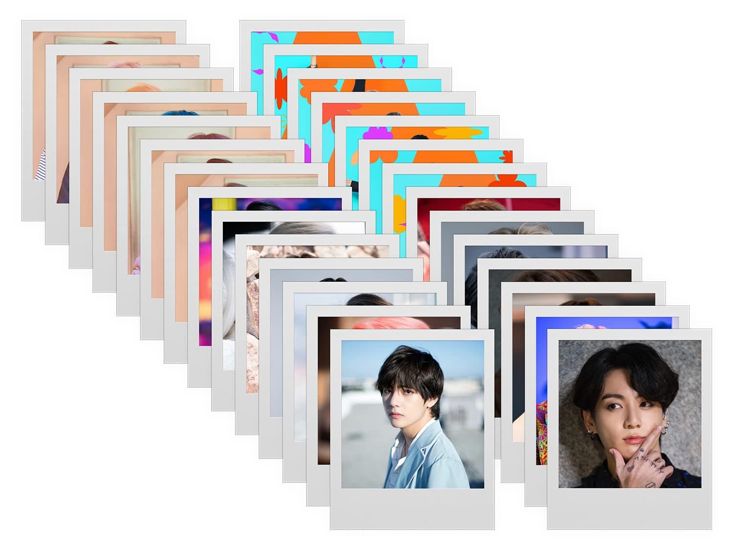 Pack of 28 BTS Polaroid photocards Collection for BTS Fans, HD+ Quality, Multicolour