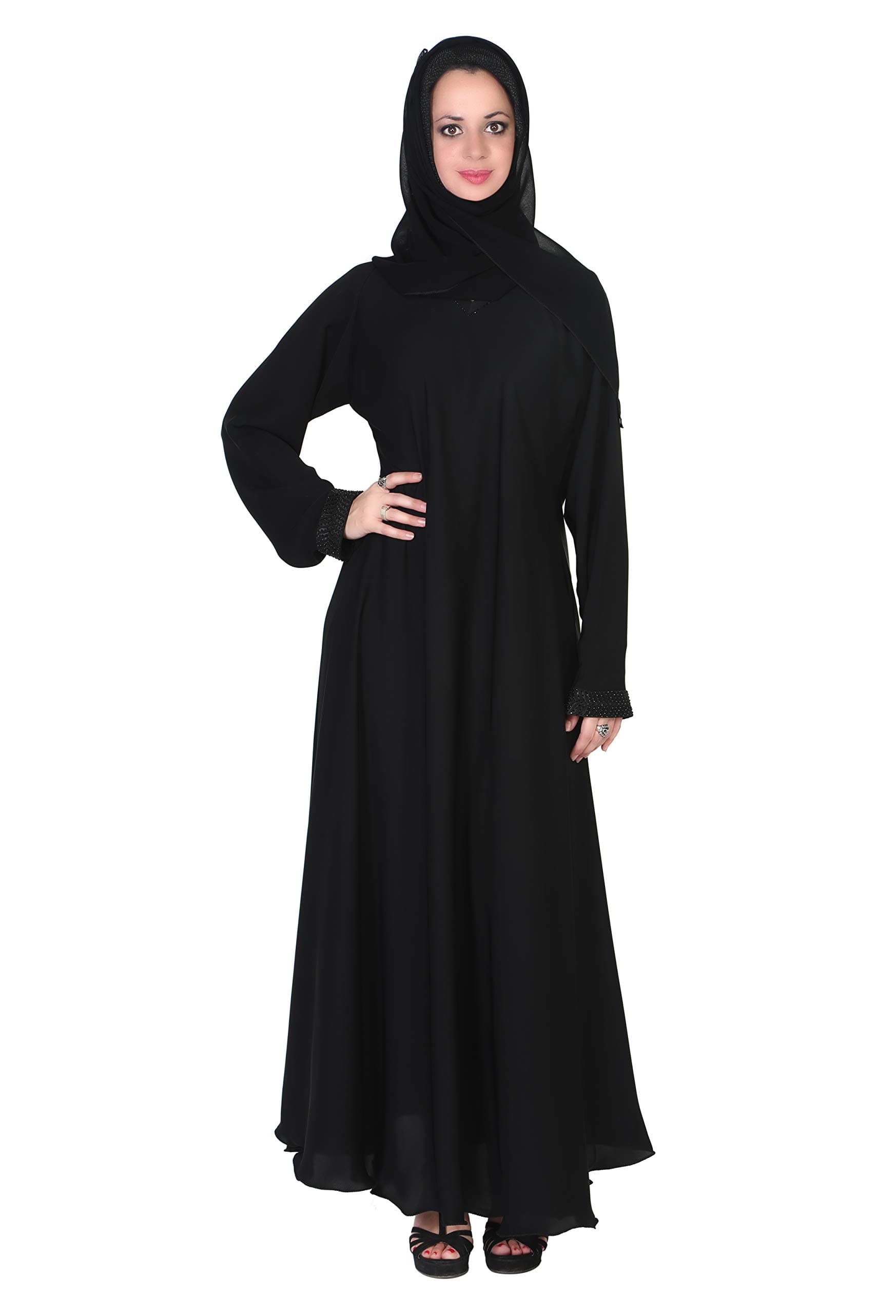 Imported Designer Burkha- Abaya/Hijab Set - Combination of Premium Al Nida and Lycra Fabric
