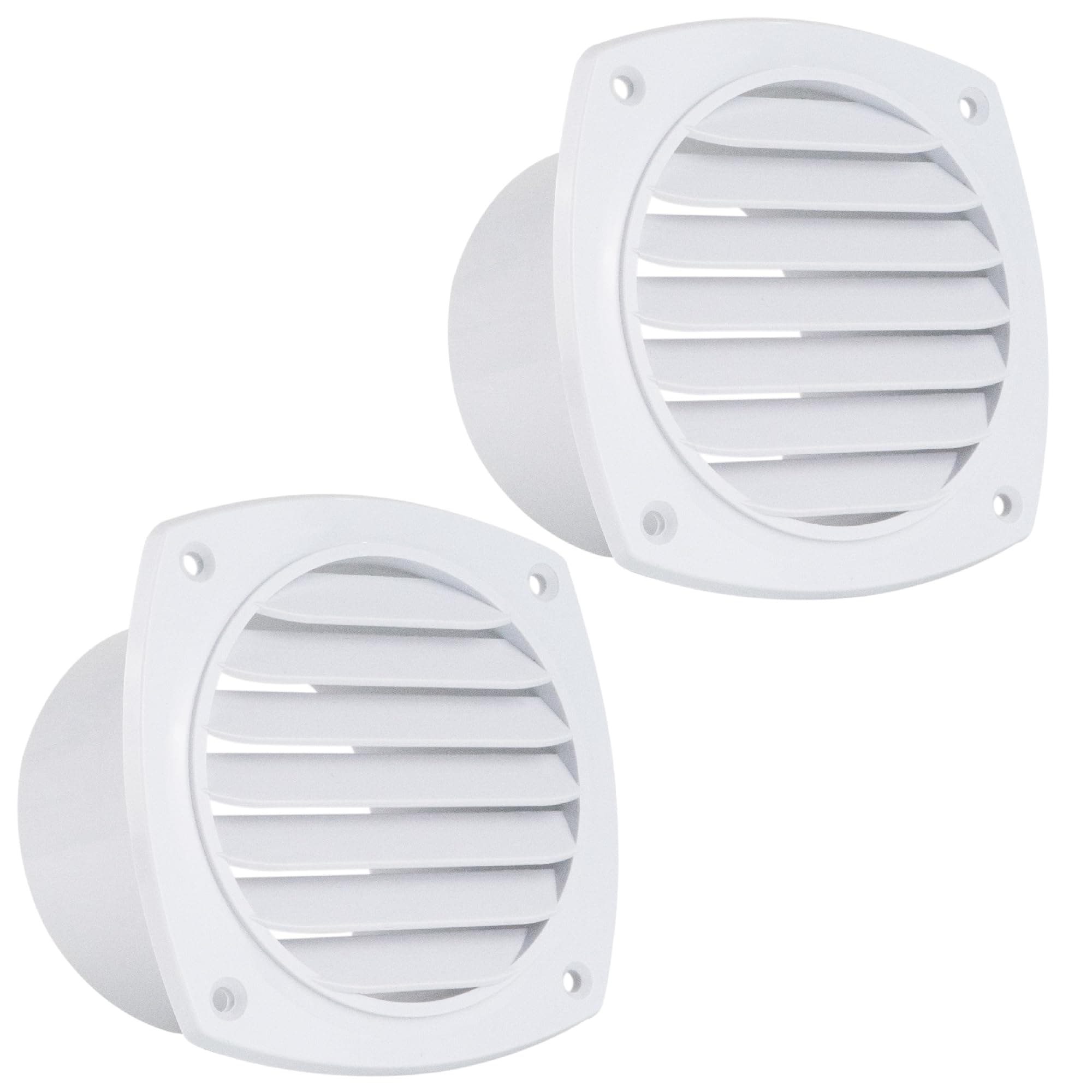 Five Oceans Boat Vent - lotted Louvered Hose Vent, Boat Cover Vent - Air Hose Thru Vent, Black ABS Plastic, Hose Sizes 3-inch & 4-inch Hose Diameter, White & Black Color Available