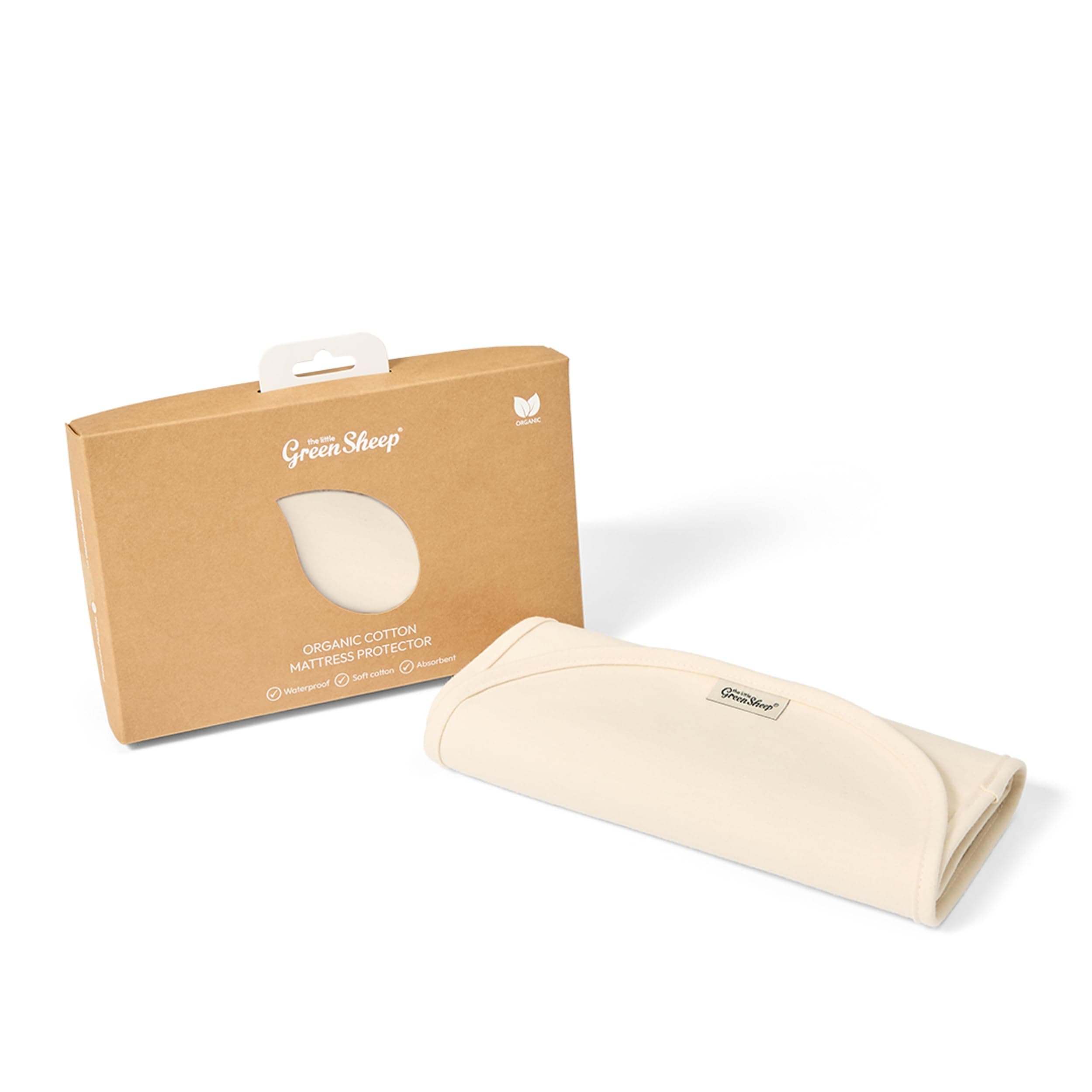 The Little Green Sheep BD001A Waterproof Mattress Protector for Moses Baskets, 30 x 70cm, Natural