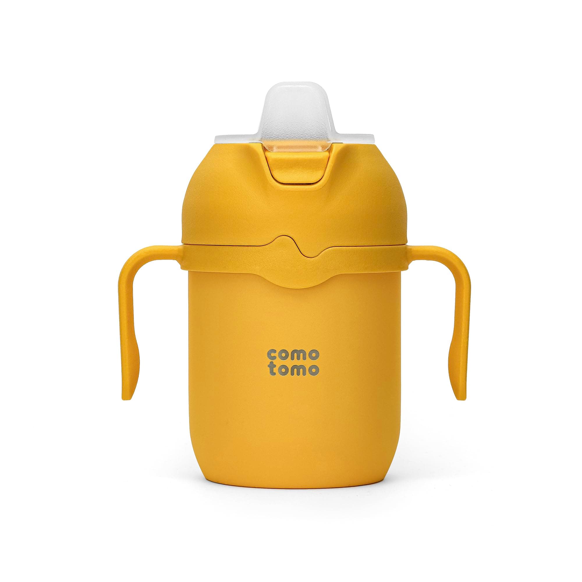 Comotomo Toddler Tumbler 8oz Insulated Sippy Cup with Silicone Straw and Spout, Yellow (Yellow)