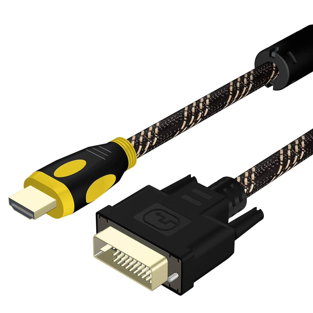 DVI to HDMI Adapters Cable Nylon Braided, CL3 Rated High Speed Bi-Directional HDMI HDTV to DVI Cable 3m(10FT)