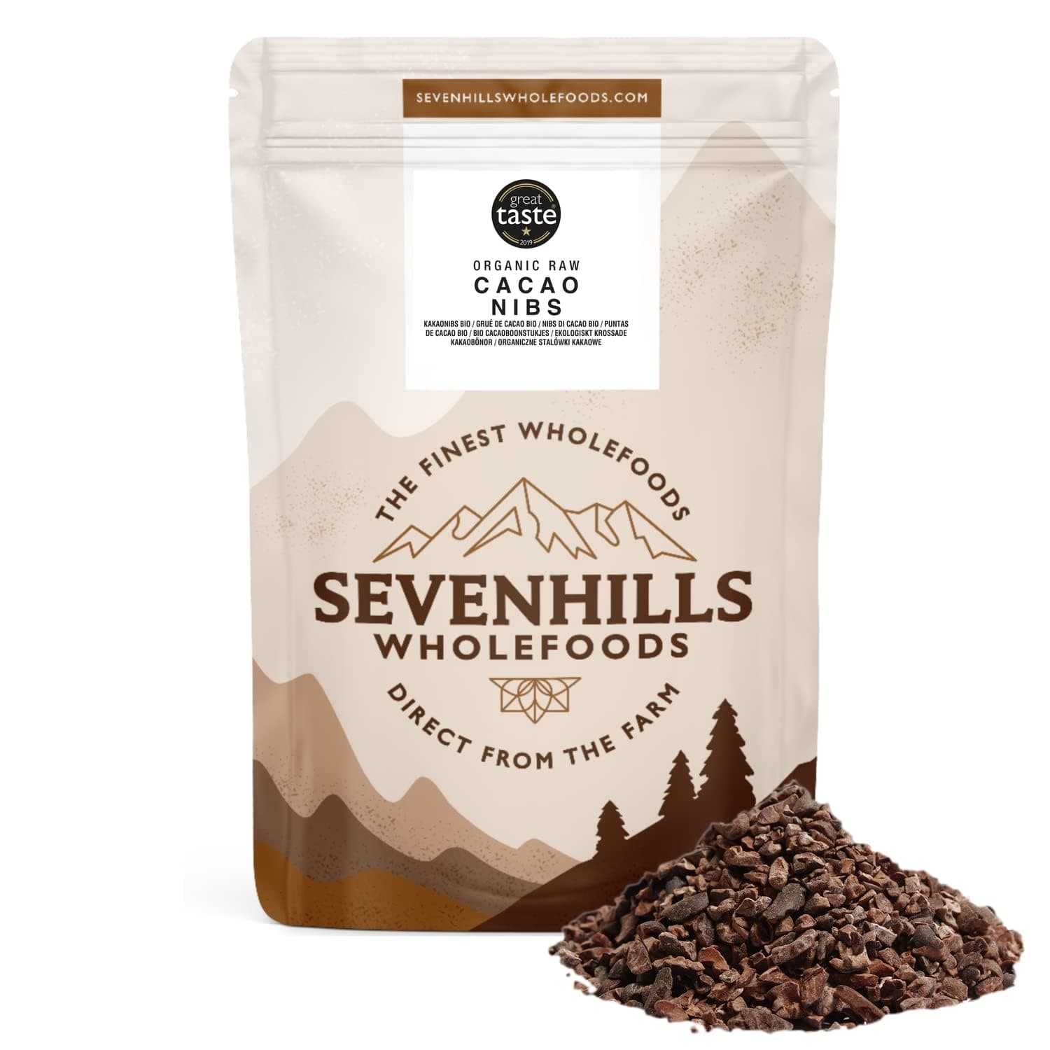 Sevenhills Wholefoods Organic Cacao Nibs, Raw, Peruvian 1kg