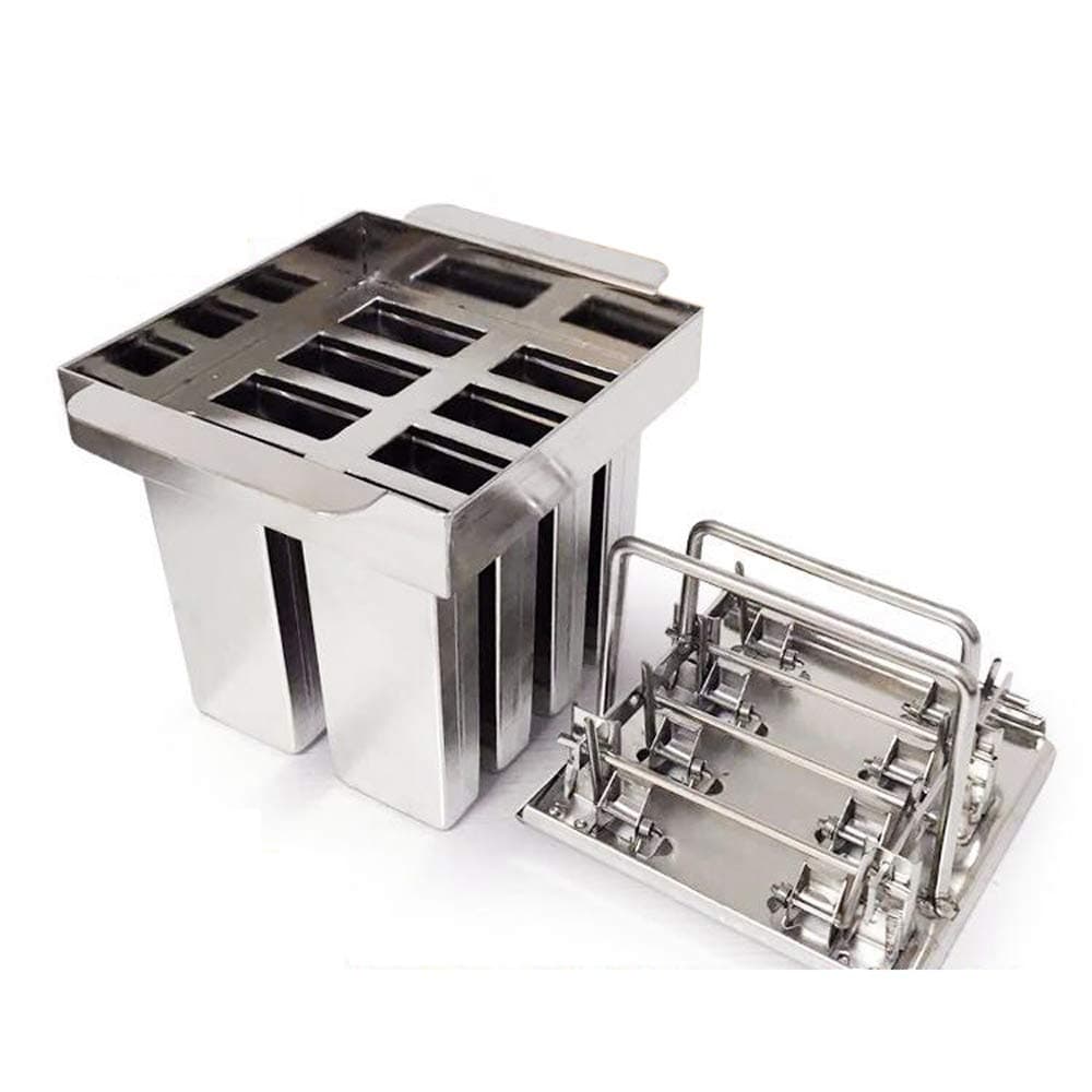 8pcs Stainless Steel Popsicle Molds Ice Lolly Ice Cream Maker Sticks Holder (A)