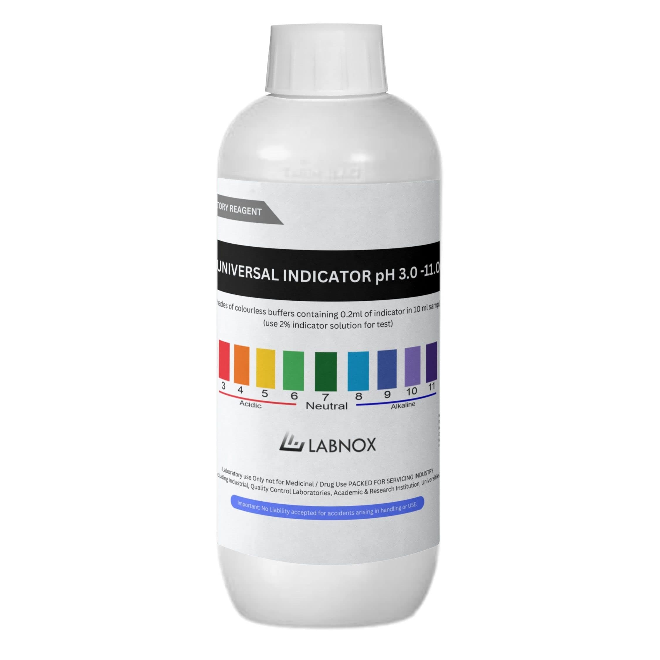 Universal indicator solution pH 3.0-11.0 | pH testing solution 500 ml